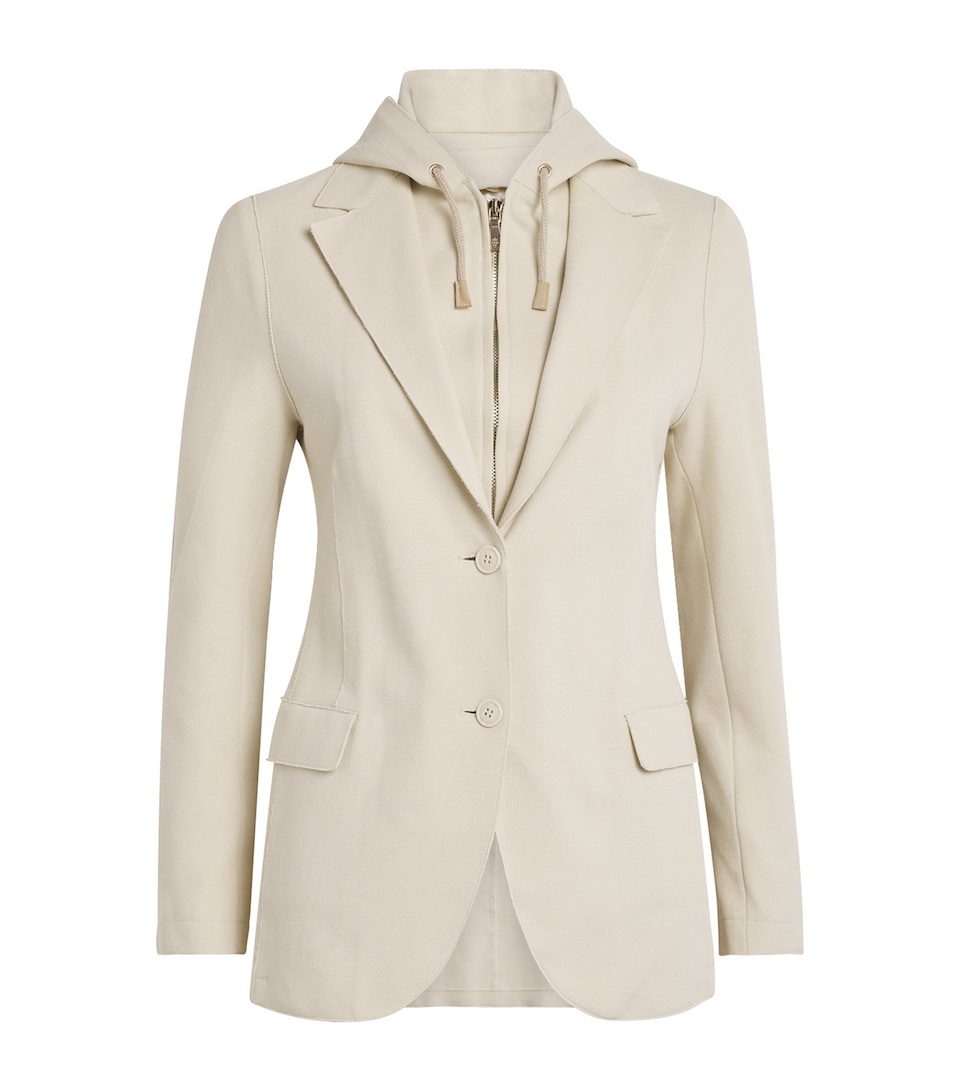Stretch-Cotton Layered Blazer