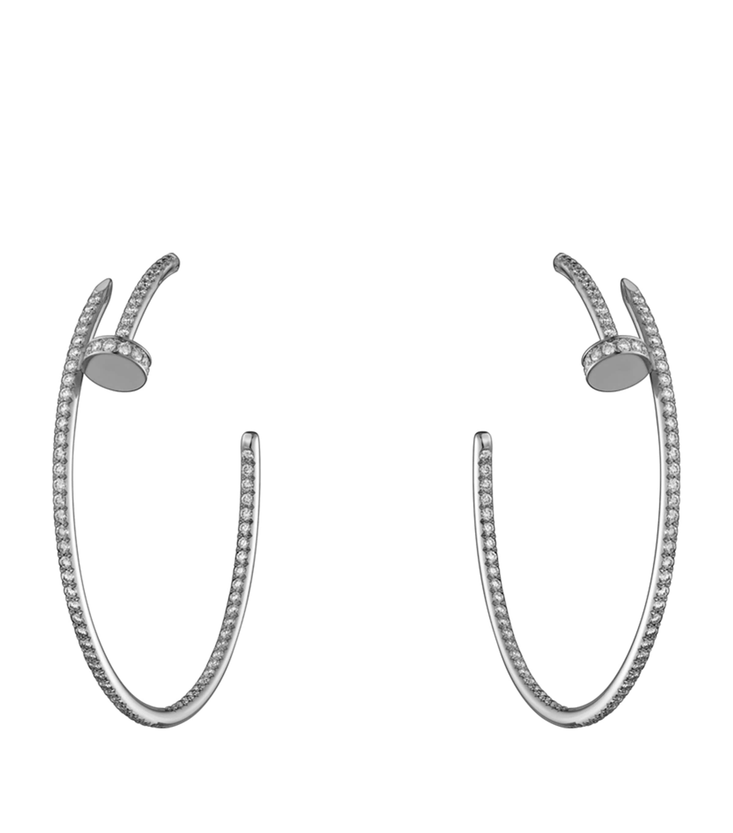 White Gold and Diamond Juste Un Clou Hoop Earrings