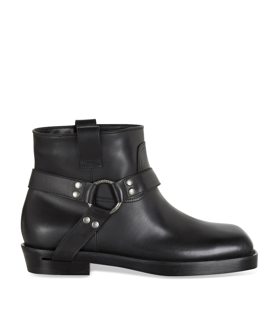 Leather Biker Ankle Boots