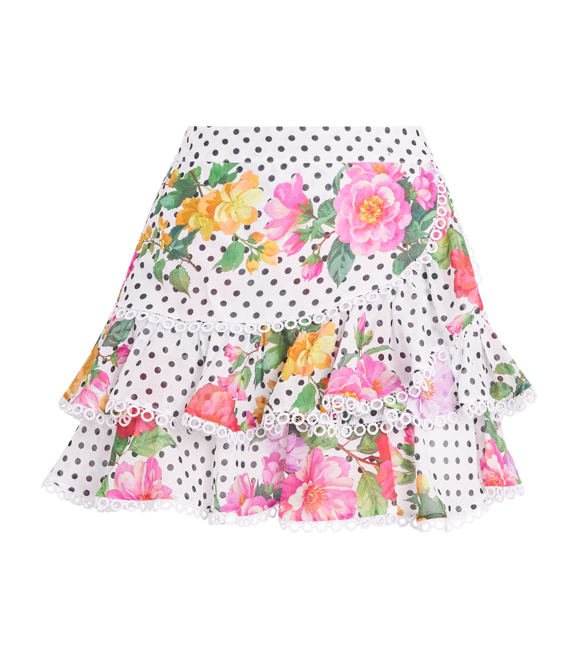 Charo Ruiz Ibiza Womens Floral Marita Mini Skirt White Dots