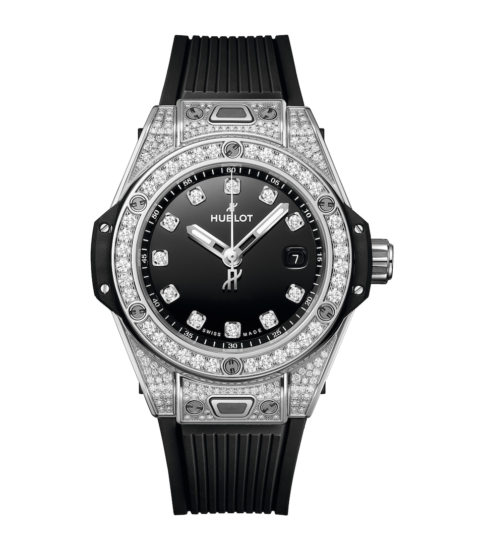 Stainless Steel and Pavé Diamond Big Bang One Click Watch 33mm
