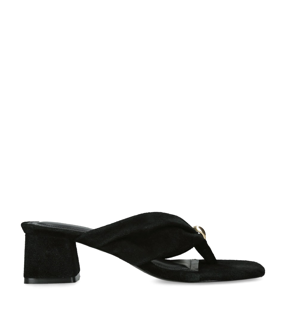 Simkhai Suede Stella Heeled Mules 50 Black