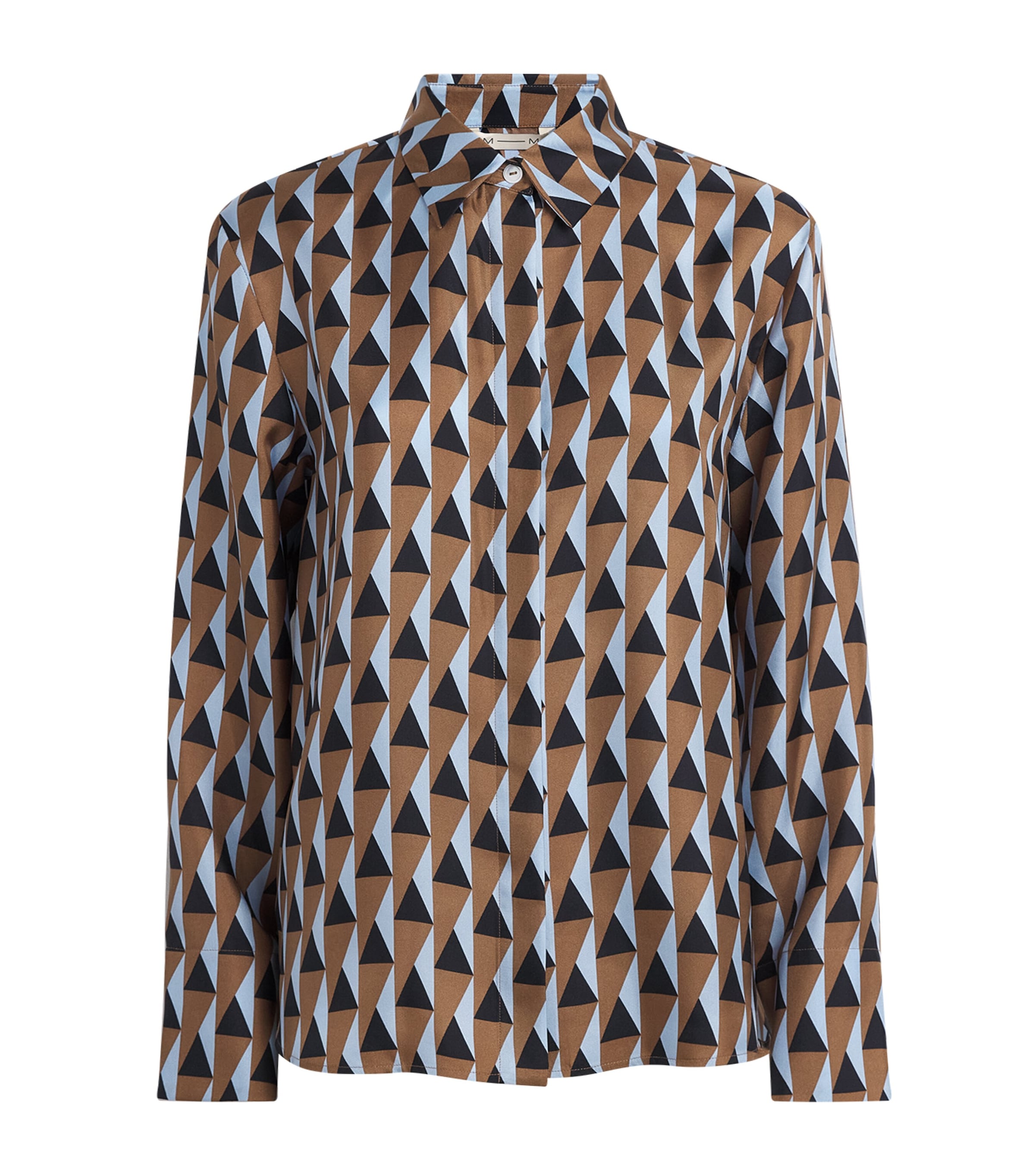 MM Womens Silk Printed Shirt Brown Bronze