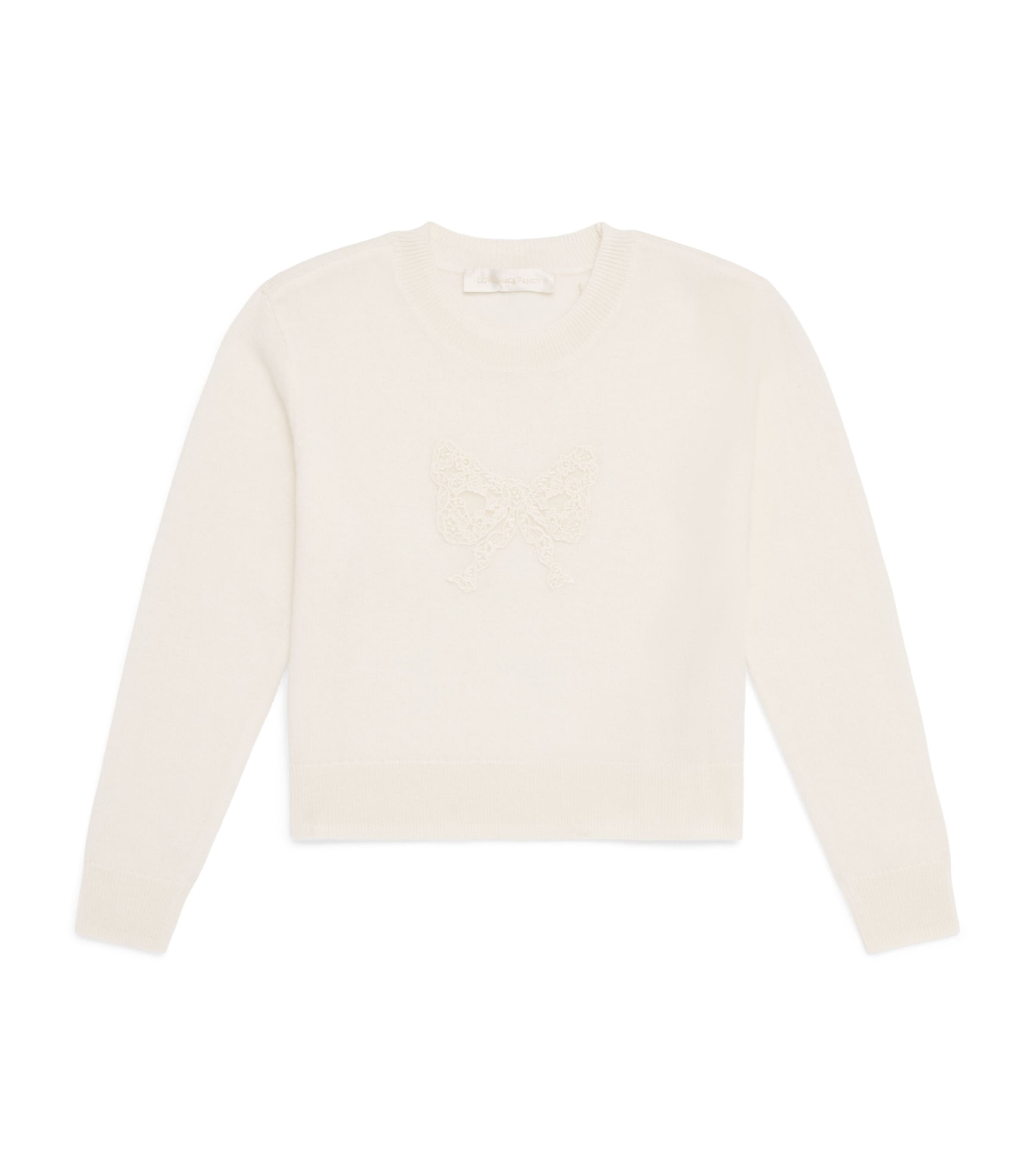 LoveShackFancy Wool-Cashmere Zolee Sweater (7-14 Years) Czivy Cozy Ivory