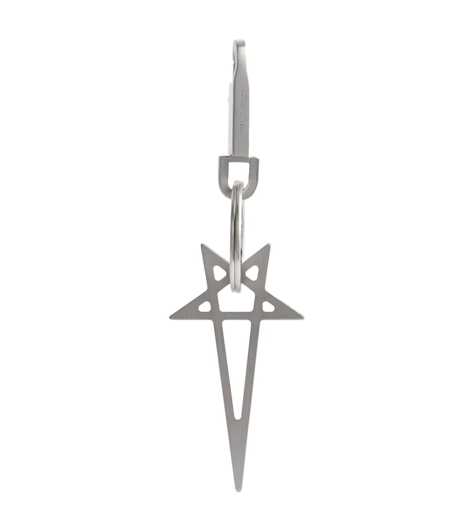 Rick Owens Pentagram Keyring Silver
