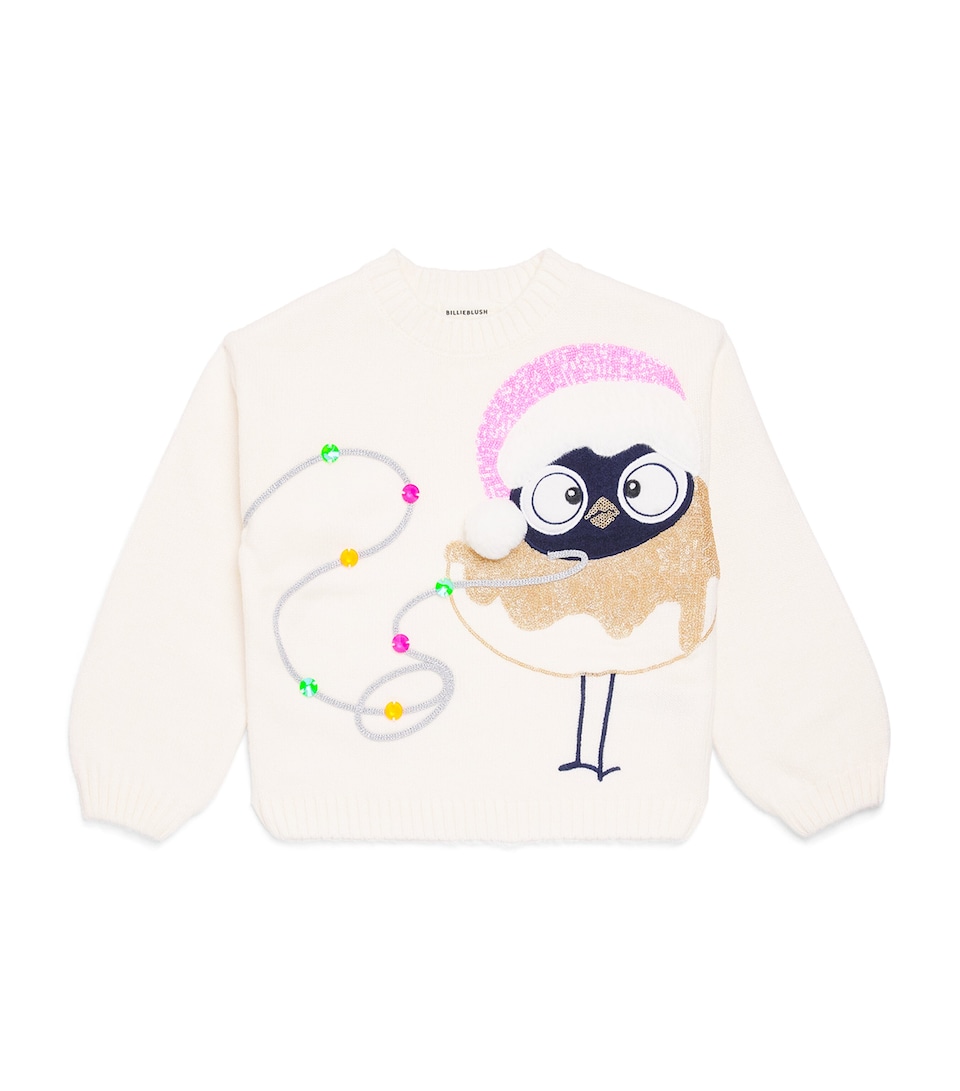 Billieblush Womens Sequin Bird Sweater (2-12 Years) Ivory