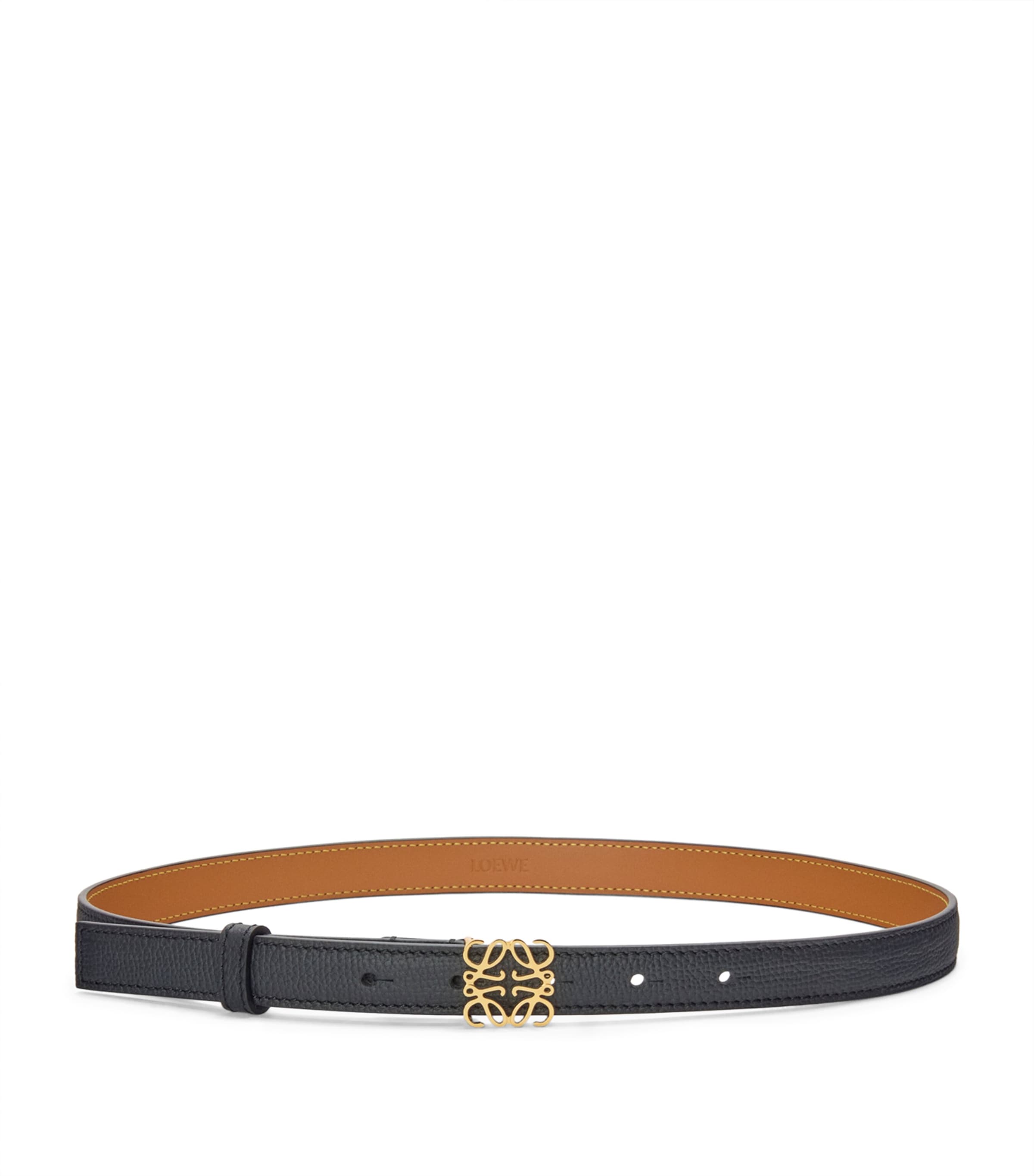 LOEWE Calfksin Anagram Belt Black/gold
