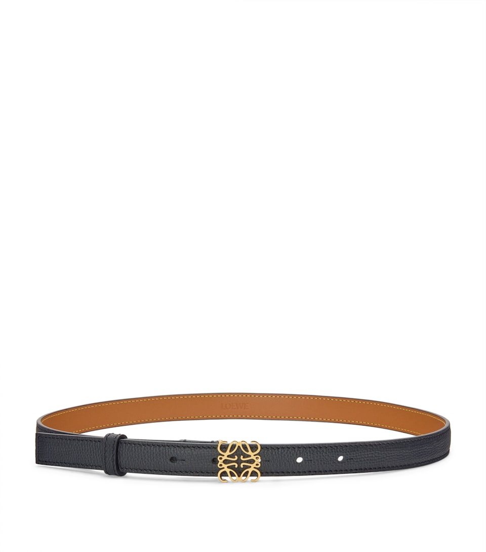 LOEWE Calfksin Anagram Belt Black/gold