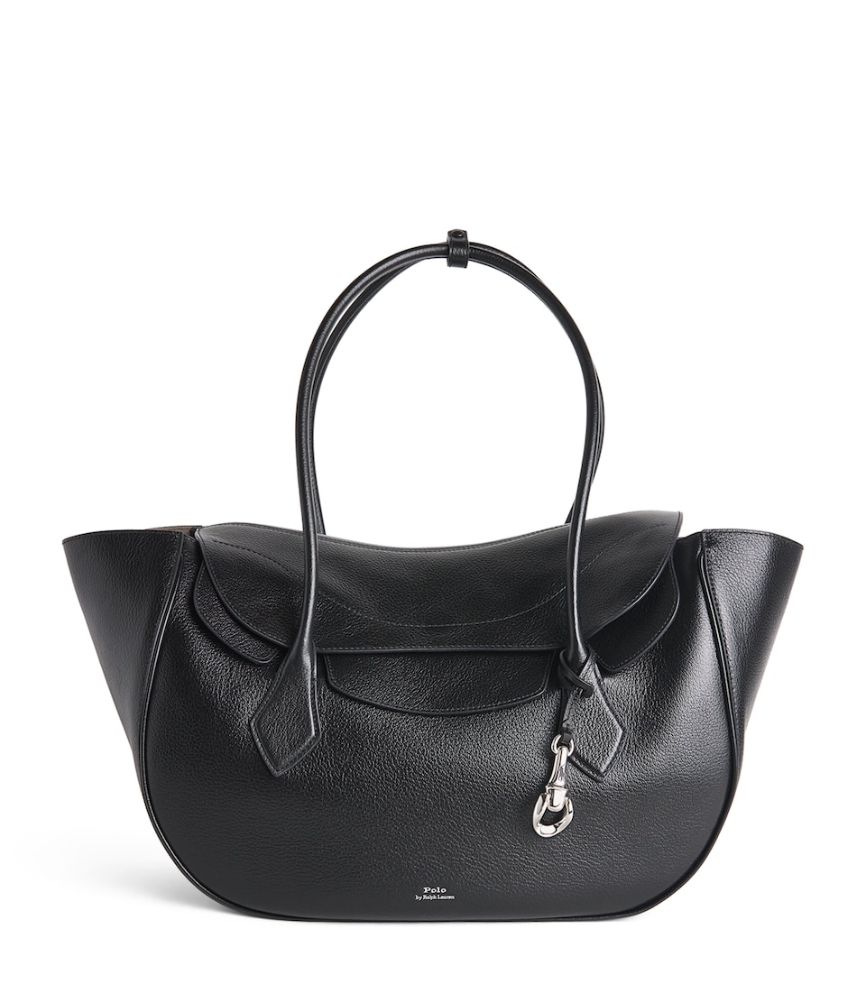 Polo Ralph Lauren Large Leather Polo Blaze Shoulder Bag Black