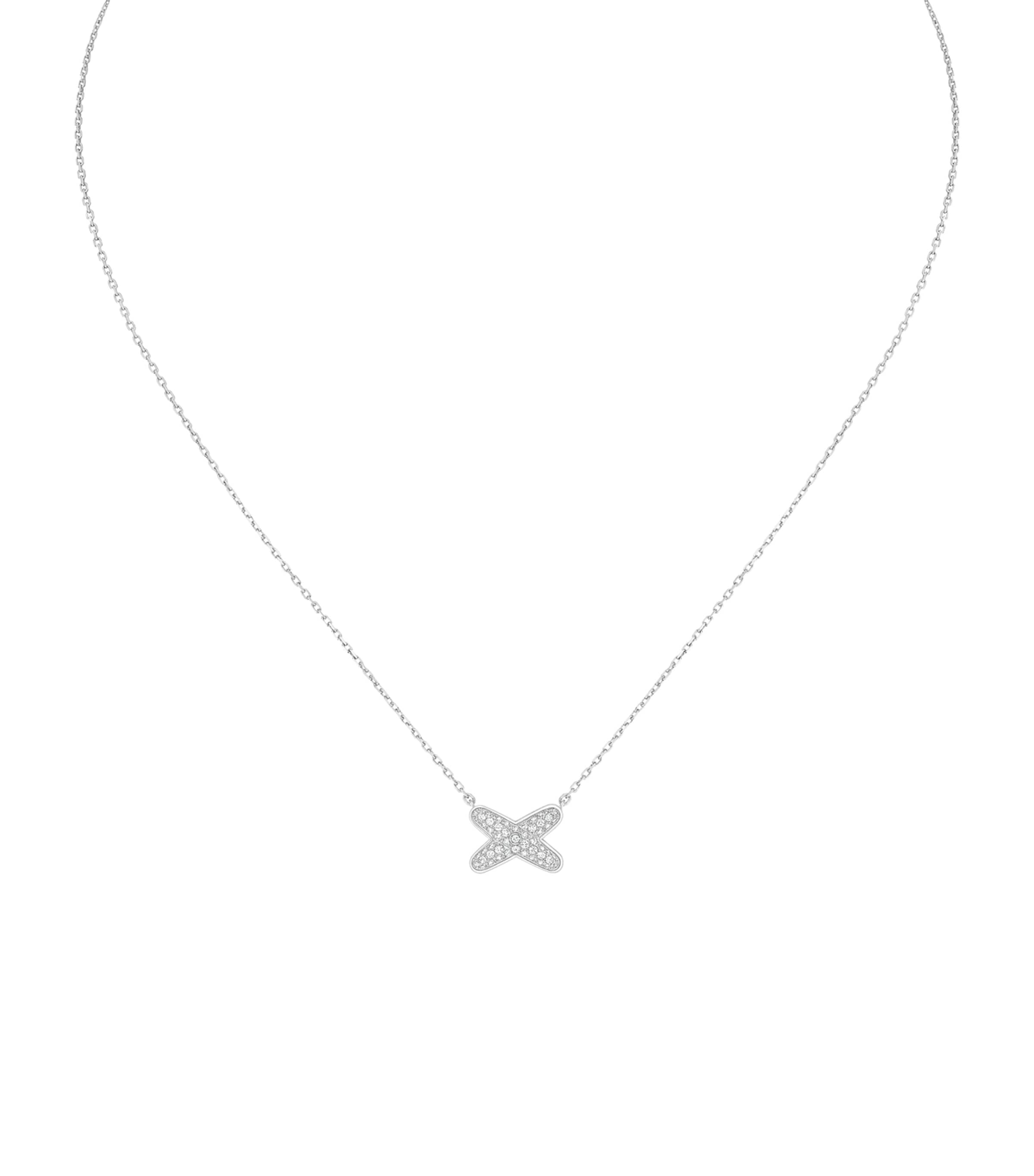 White Gold and Diamond Jeux de Liens Pendant Necklace