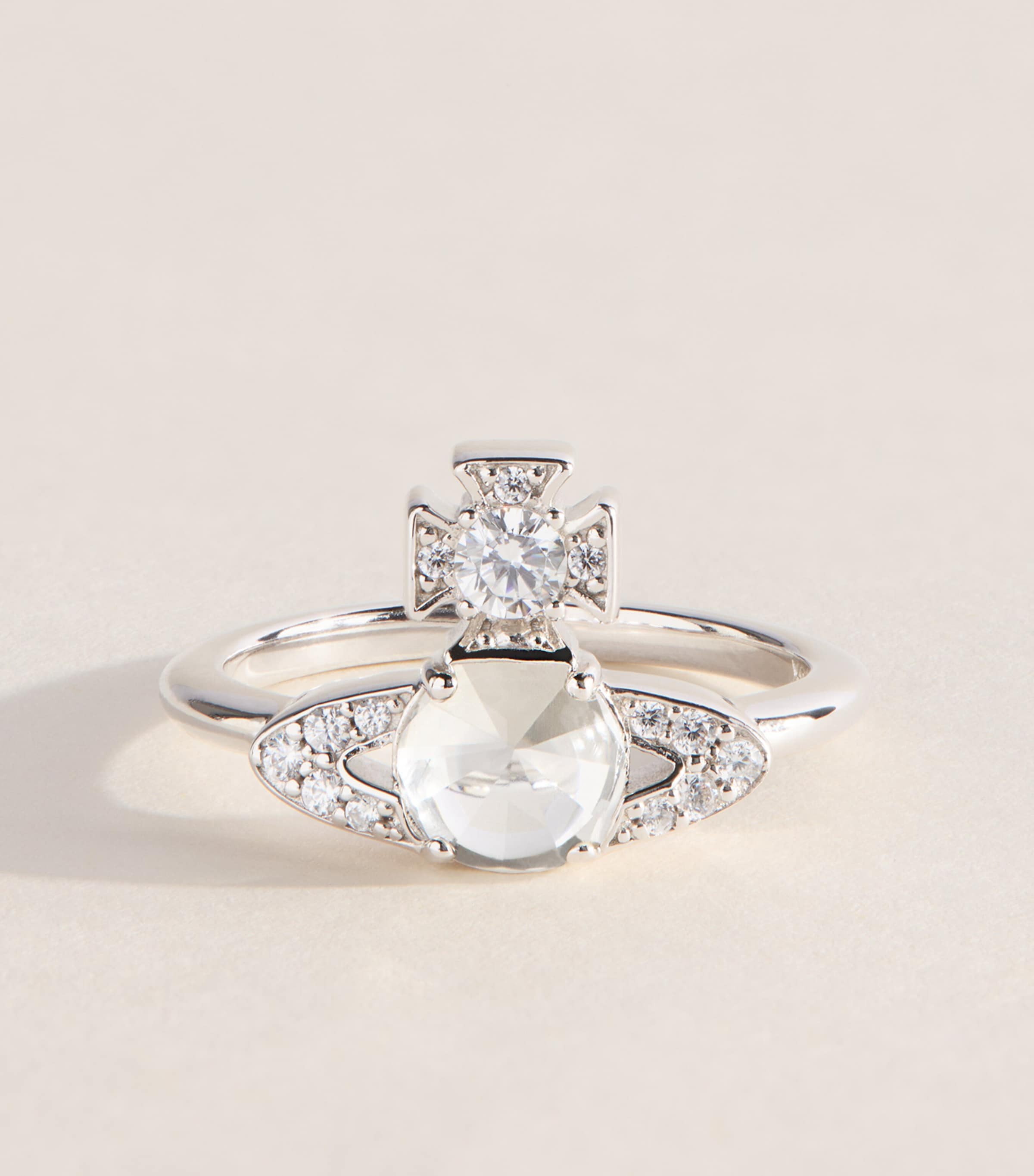Vivienne Westwood Sterling Silver Ondina Ring Cz