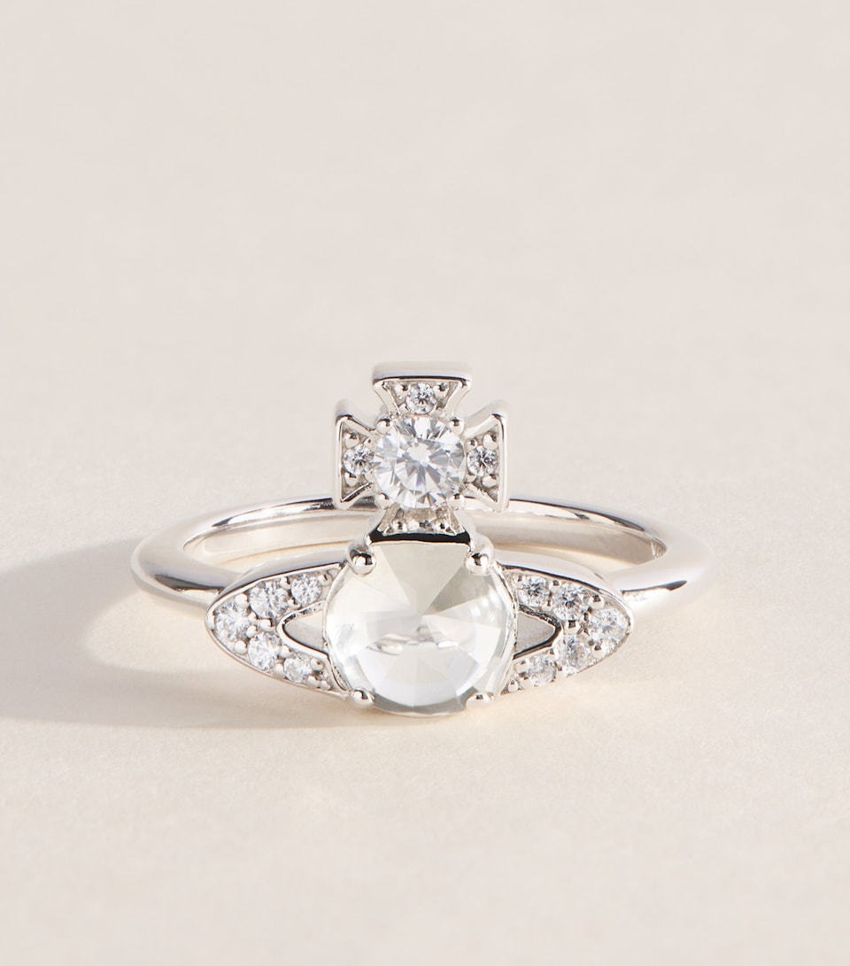 Vivienne Westwood Sterling Silver Ondina Ring Cz