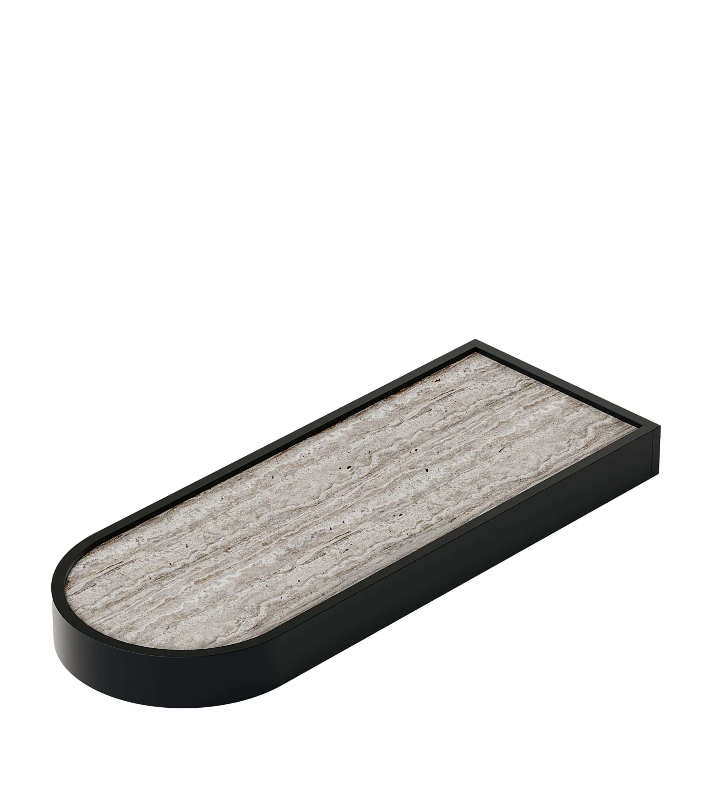 Giobagnara Long Marble-Effect Nobble Valet Tray Travotino Titanium