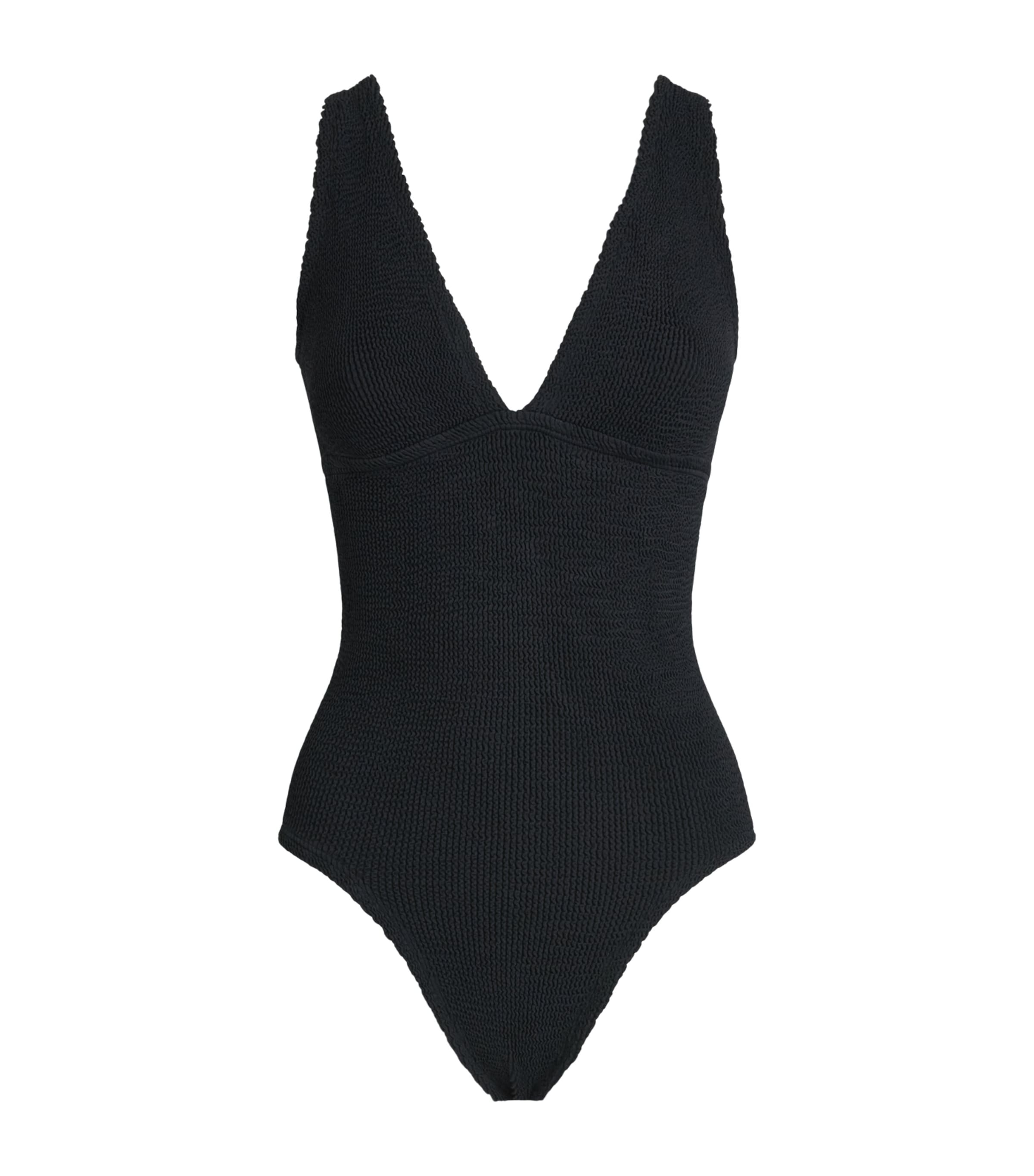 Hunza G Womens V-Neck Angel Swimsuit Black