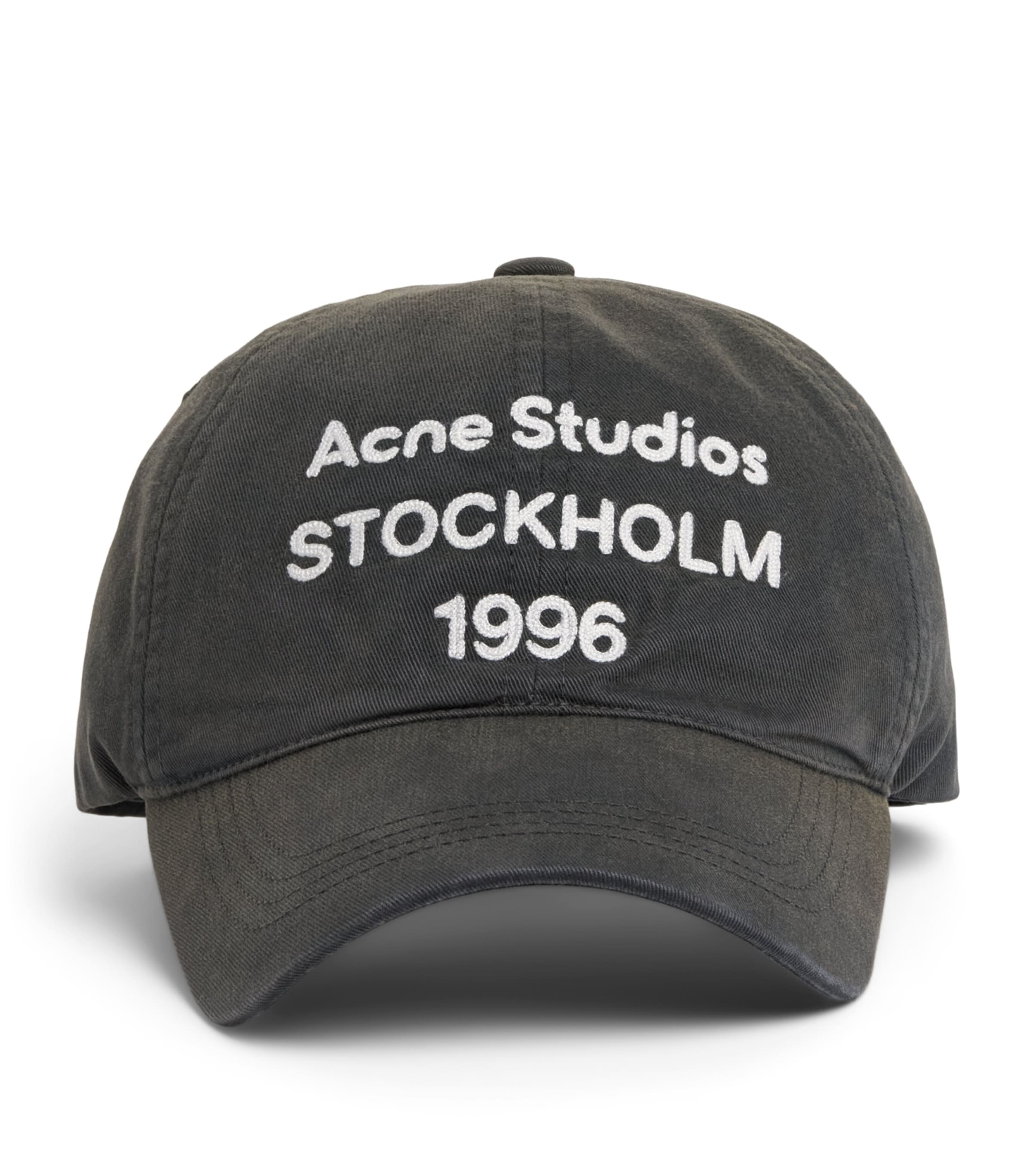 Acne Studios Cotton Logo Cap Faded Black