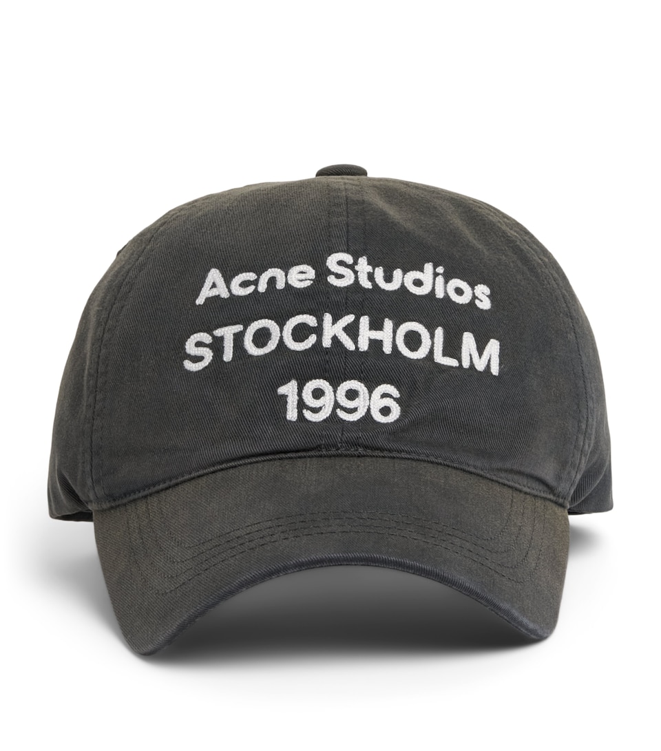 Acne Studios Cotton Logo Cap Faded Black