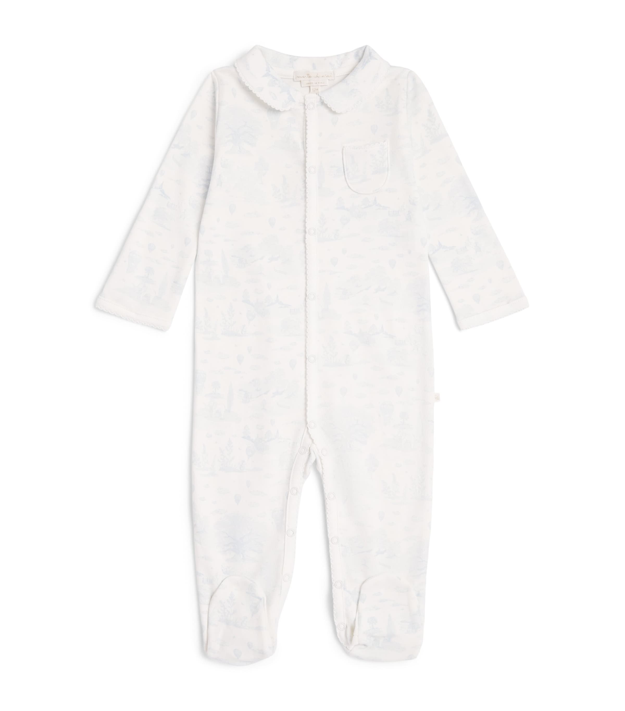 Marie-Chantal Cotton Charles Toile De Jouy All-In-One (0-18 Months) Mc Blue