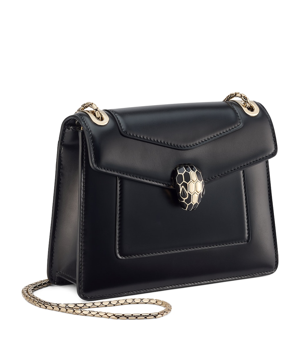 Bvlgari Leather Serpenti Forever Cross-Body Bag Black