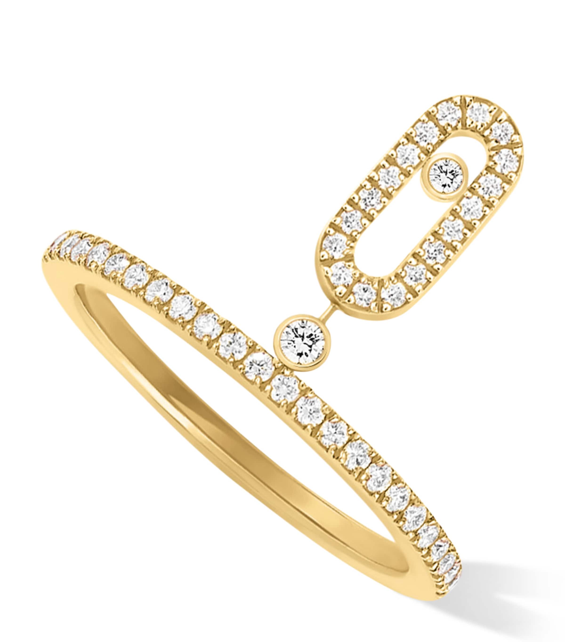 Uno Move Yellow Gold and White Diamond Ring (0.29ct)
