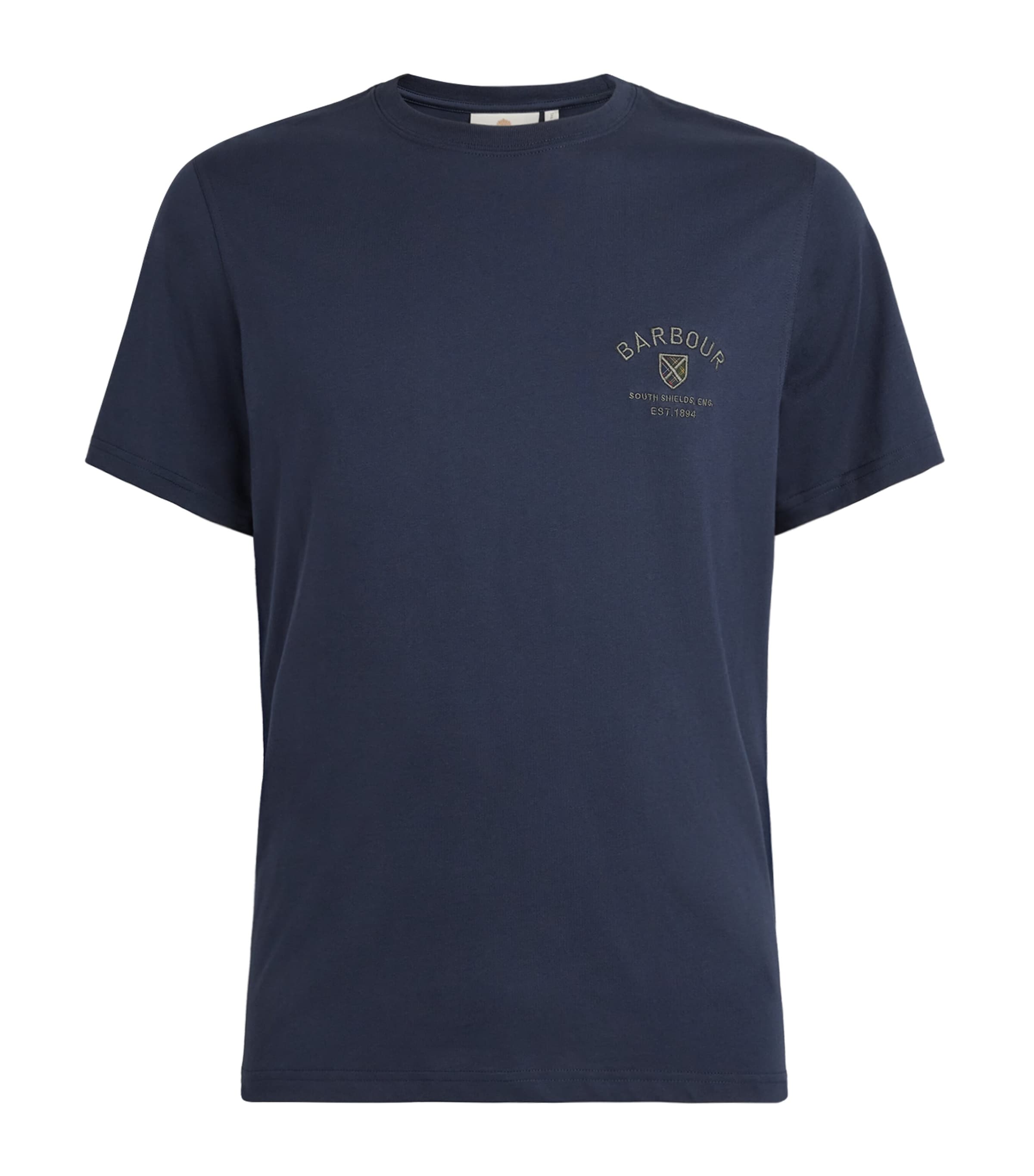 Barbour Mens Cotton Embroidered Crest T-Shirt Navy
