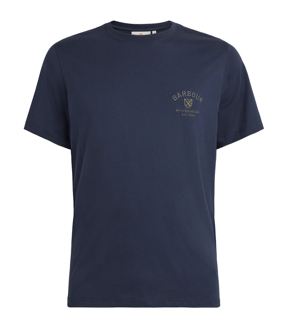 Barbour Mens Cotton Embroidered Crest T-Shirt Navy
