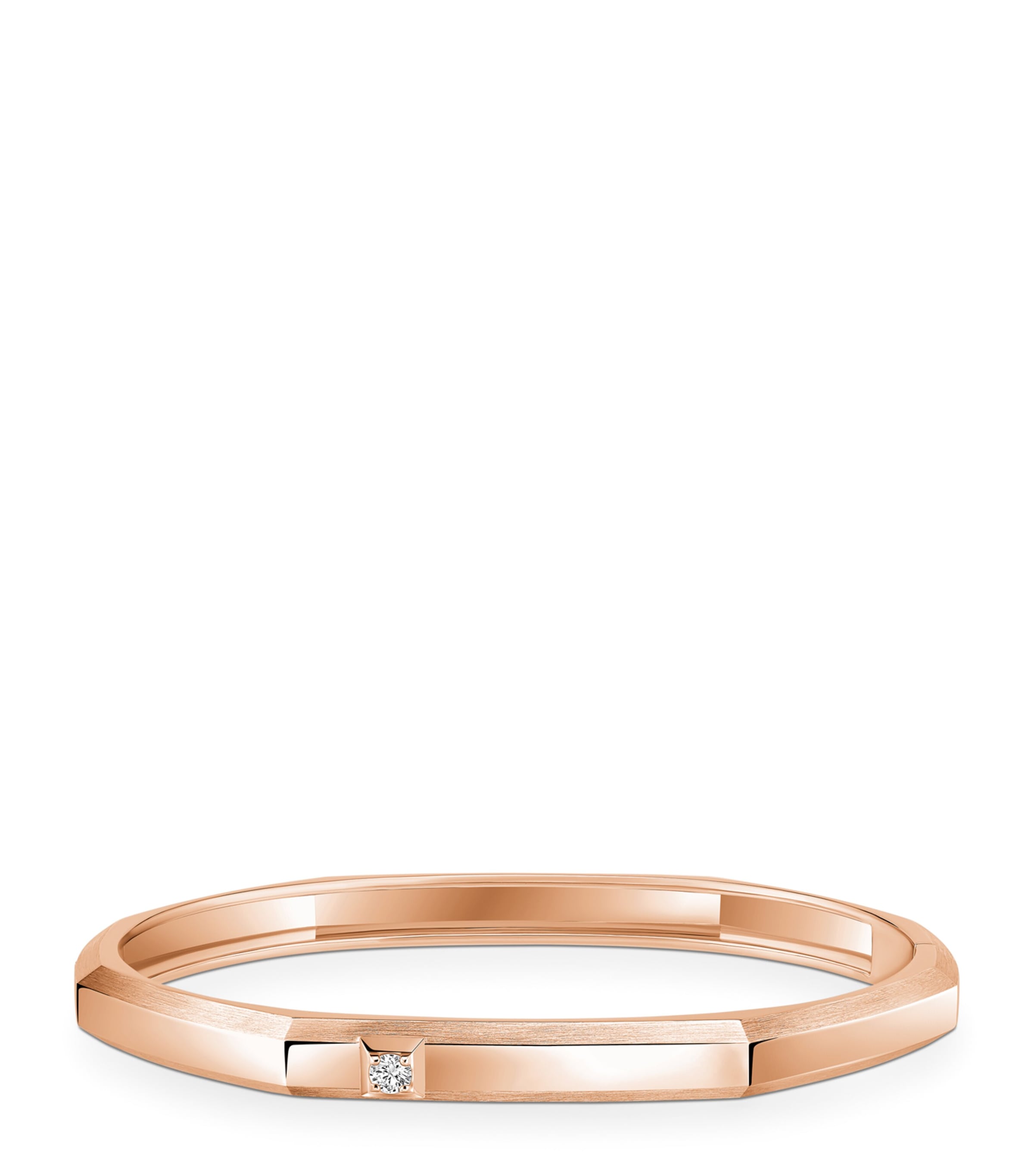 Messika Moderniste Medium Pink Gold and Diamond Bangle White Gold