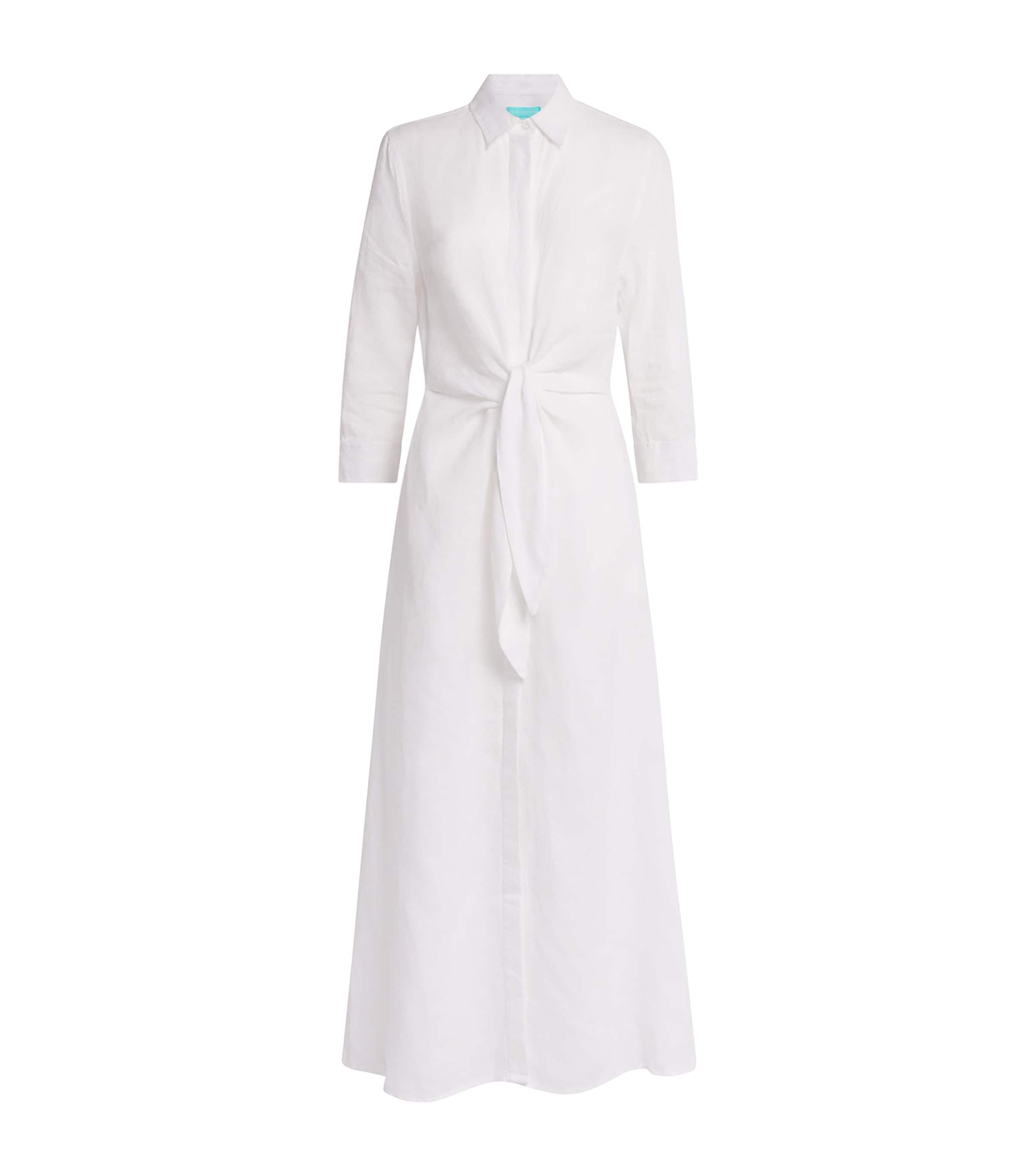 Melissa Odabash Womens Linen Knot Gillian Maxi Dress White