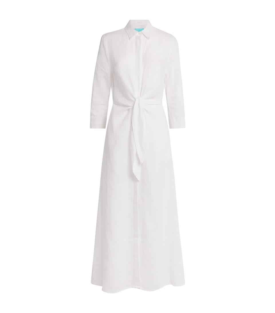 Melissa Odabash Womens Linen Knot Gillian Maxi Dress White