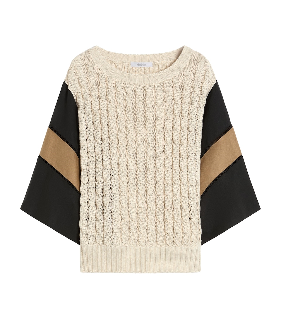 Max Mara Womens Linen Knitted Sweater Beige