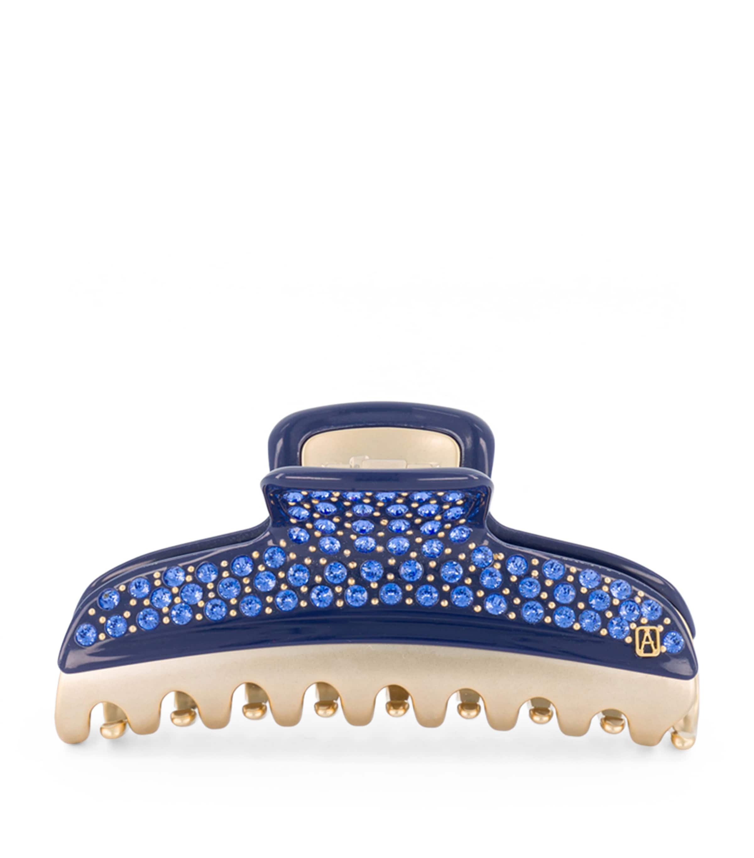 Gold-Plated Crystal-Embellished Claw Hair Clip