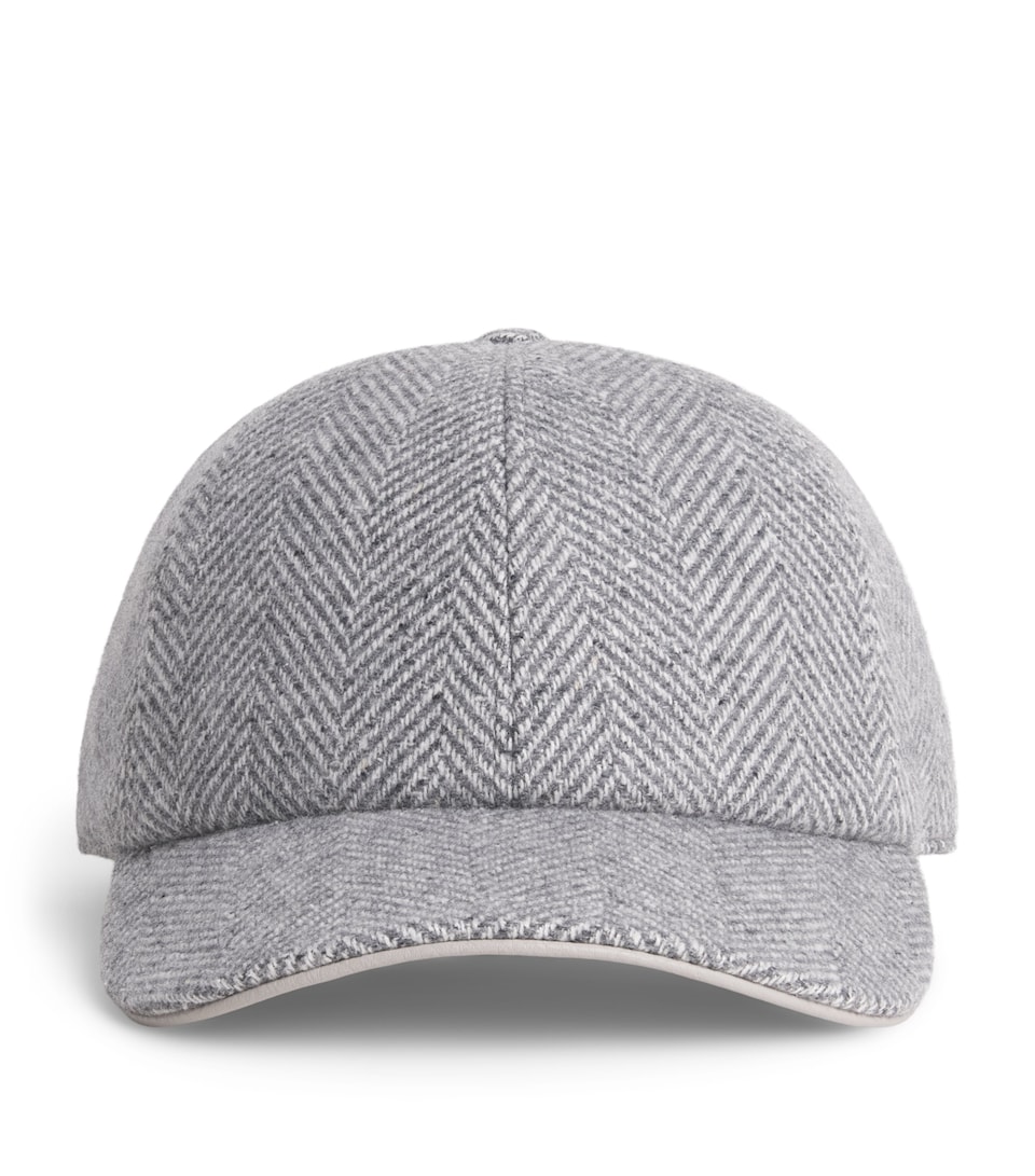 Eleventy Cashmere-Silk Capello Baseball Cap Grigio Medio E Grigi
