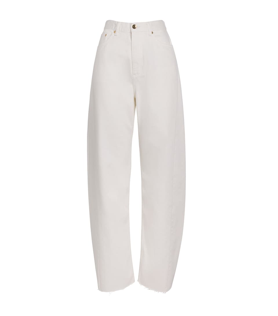 Sandro Paris Womens Barrel Jeans White