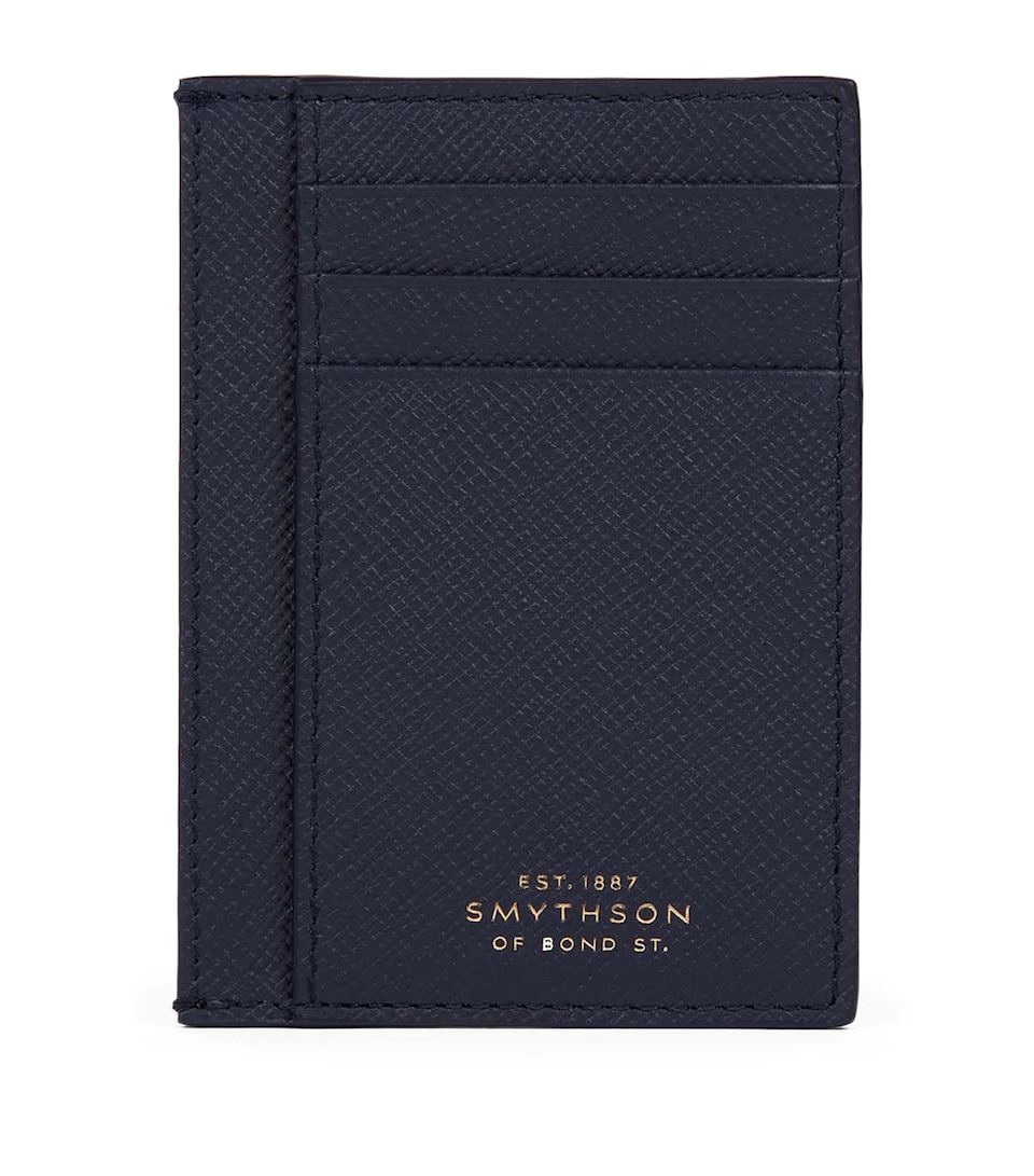Smythson Panama Leather Compact Card Holder Navy