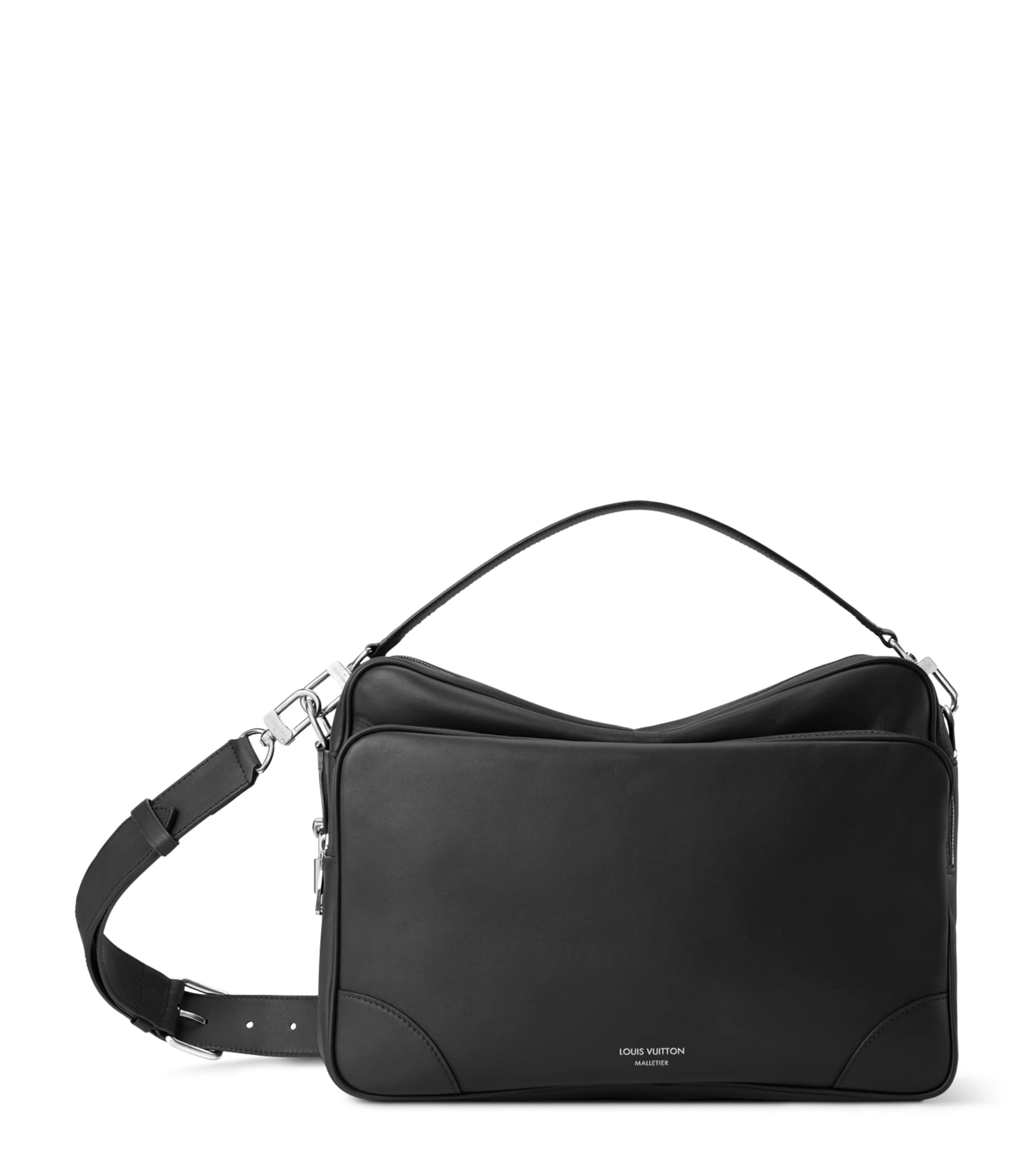 LOUIS VUITTON Large Leather Nil Messenger Bag Black