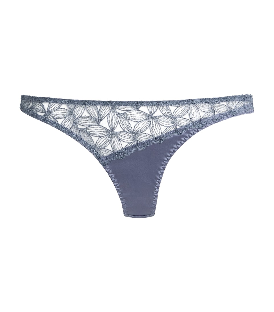 Coco De Mer Womens Lace Esme Open Briefs Powder Blue