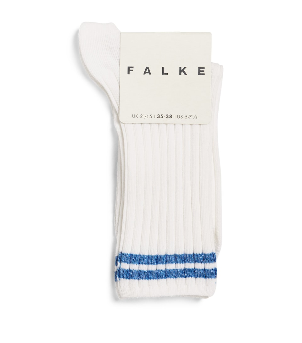 Falke Womens Cotton-Blend Play Me Socks White