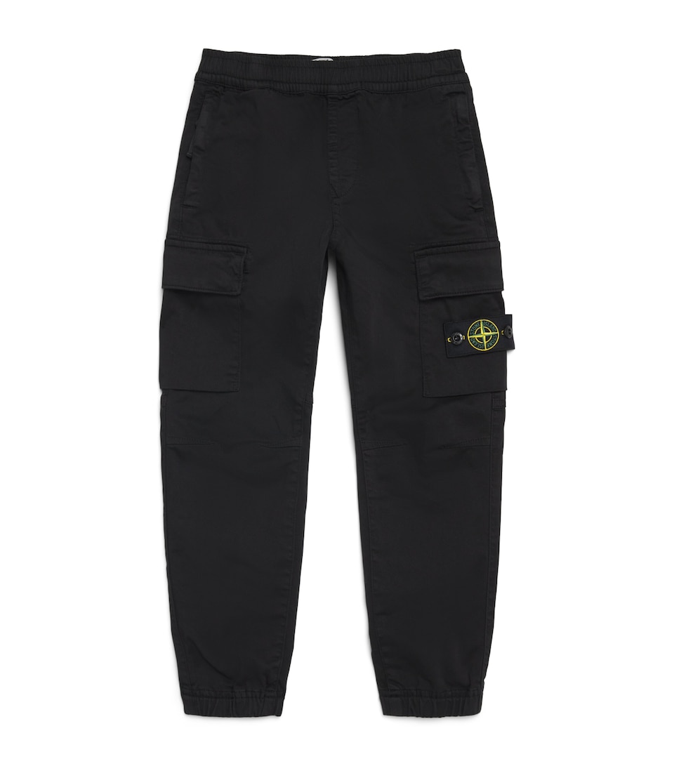 Stone Island Junior Stretch-Organic Cotton Cargo Trousers (2-14 Years) Black