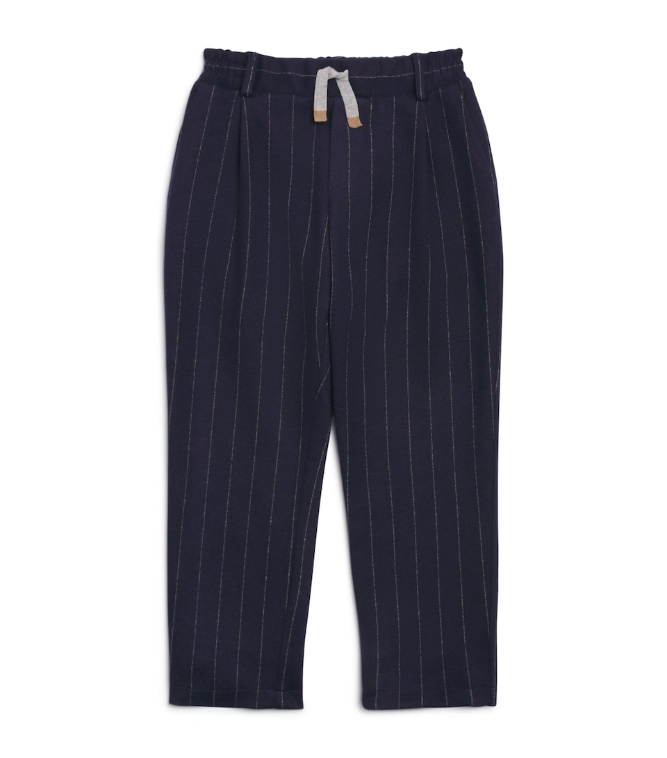 Pinstripe Drawstring Straight Trousers (2-16 Years)
