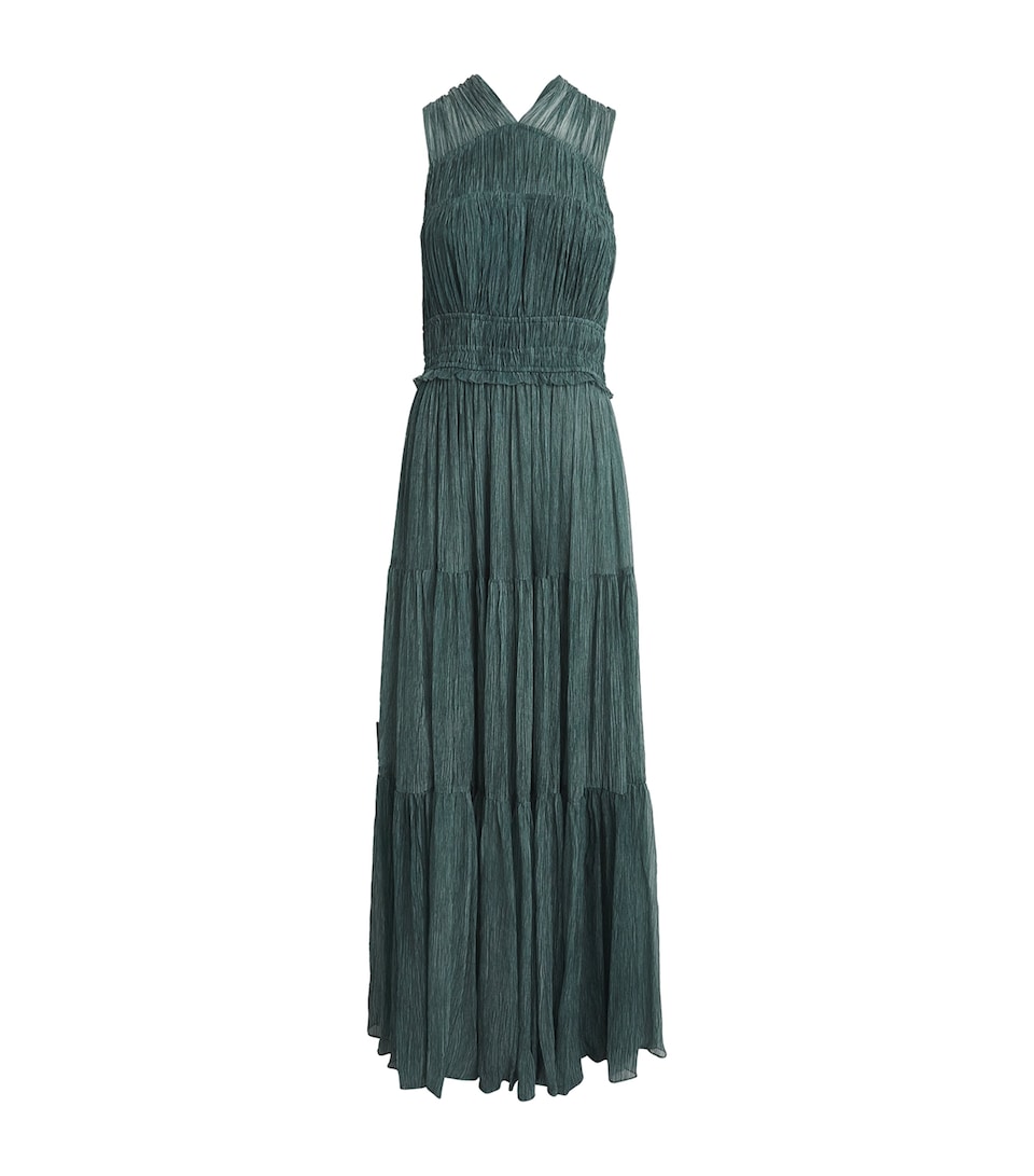Ulla Johnson Womens Silk Freesia Maxi Dress Kelp