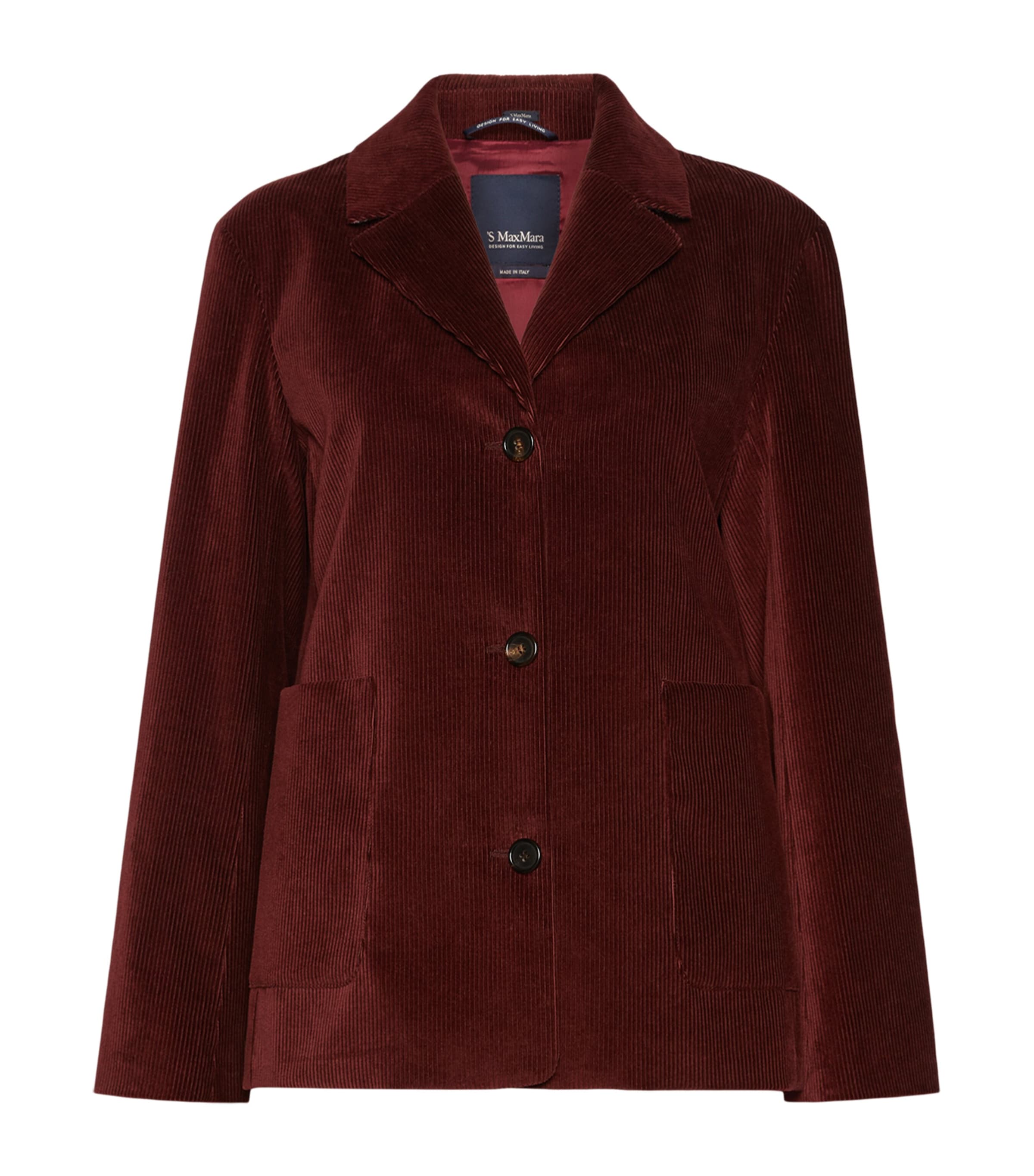 Max Mara Womens Corduroy Cotton Jacket Bordeaux