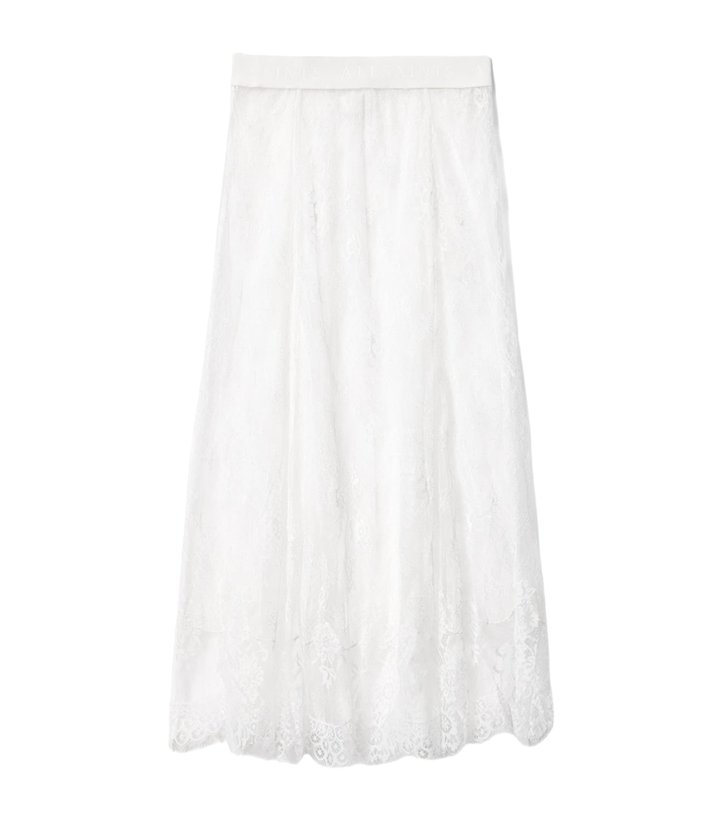 AllSaints Womens Lace Arran Maxi Skirt Off White