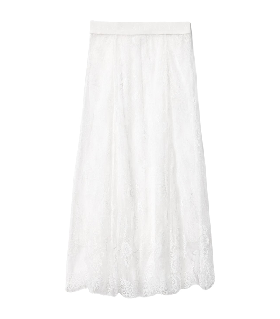 AllSaints Womens Lace Arran Maxi Skirt Off White