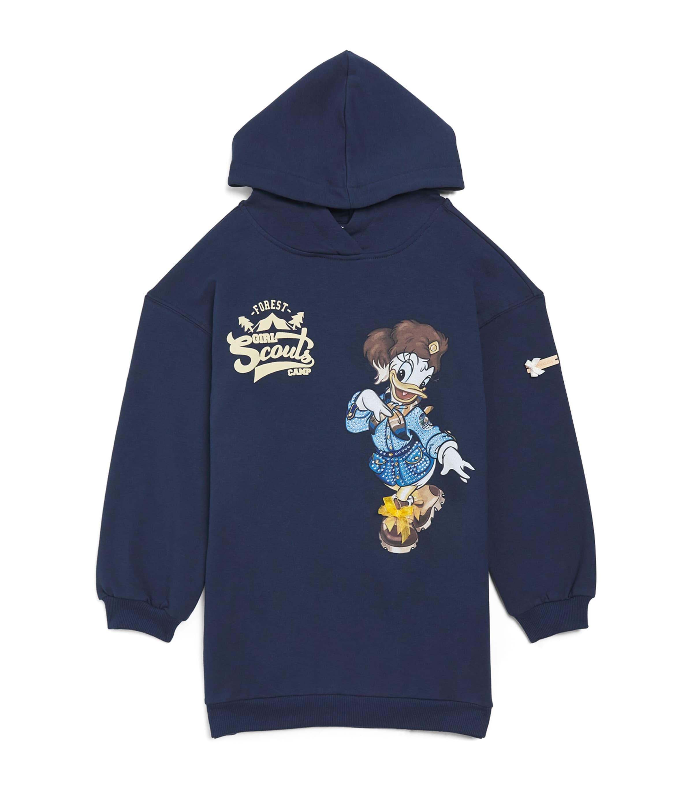 Monnalisa Hooded Daisy Duck Dress (2-8 Years) Blu Navy