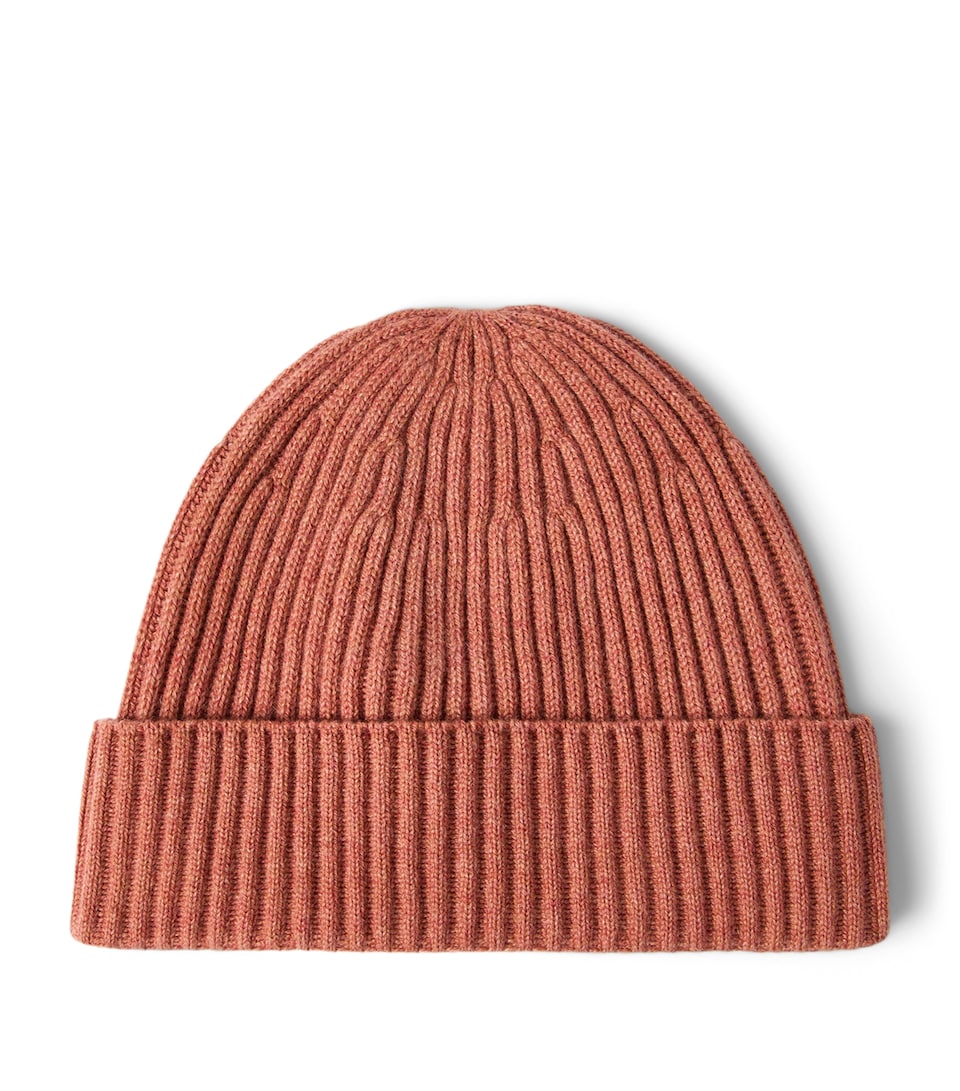 Cashmere English Rib-Knit Beanie