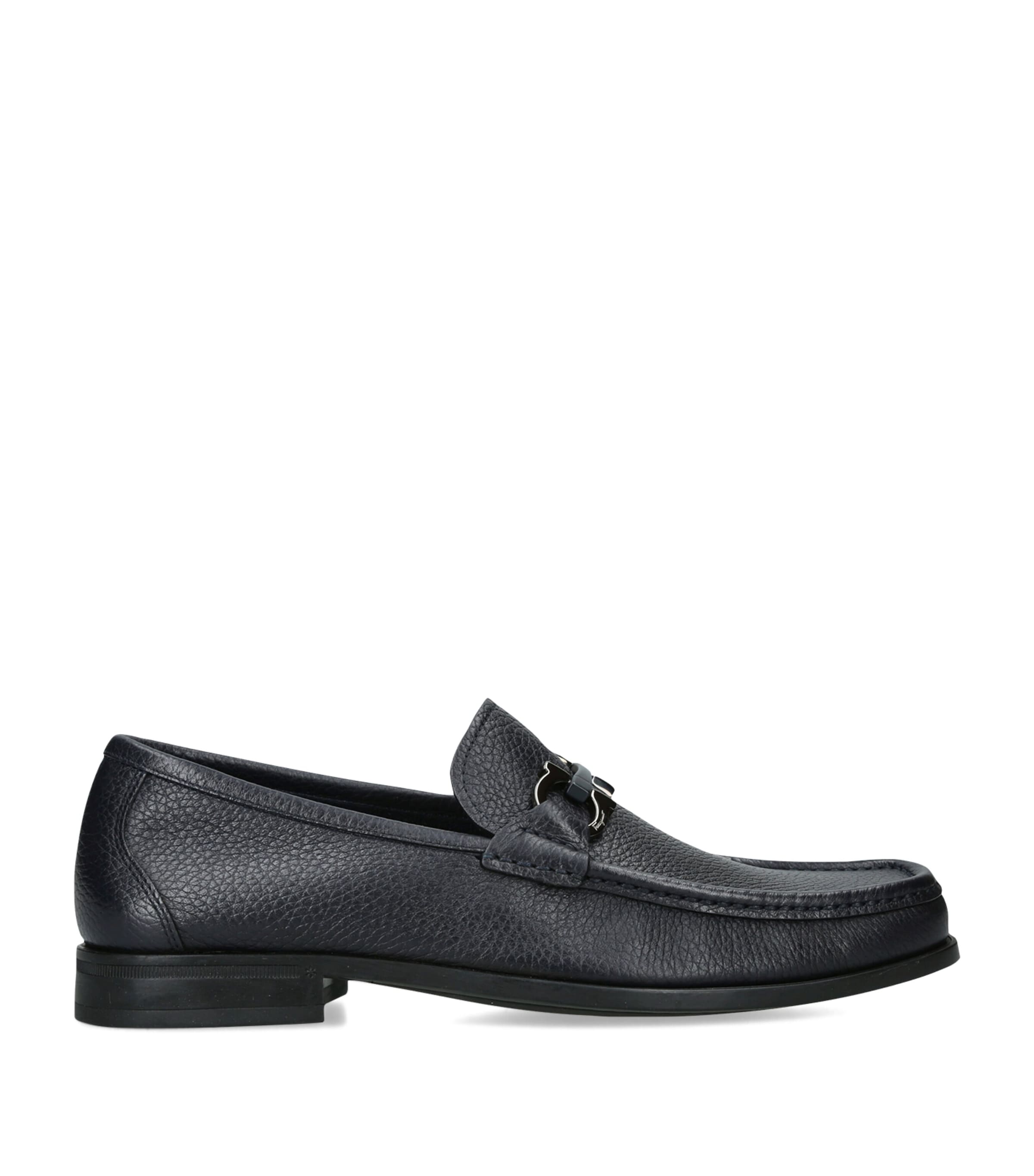 Salvatore Ferragamo Leather Grandioso Loafers Navy