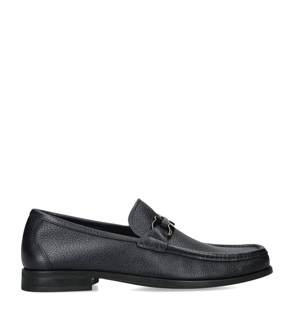Salvatore Ferragamo Leather Grandioso Loafers Navy