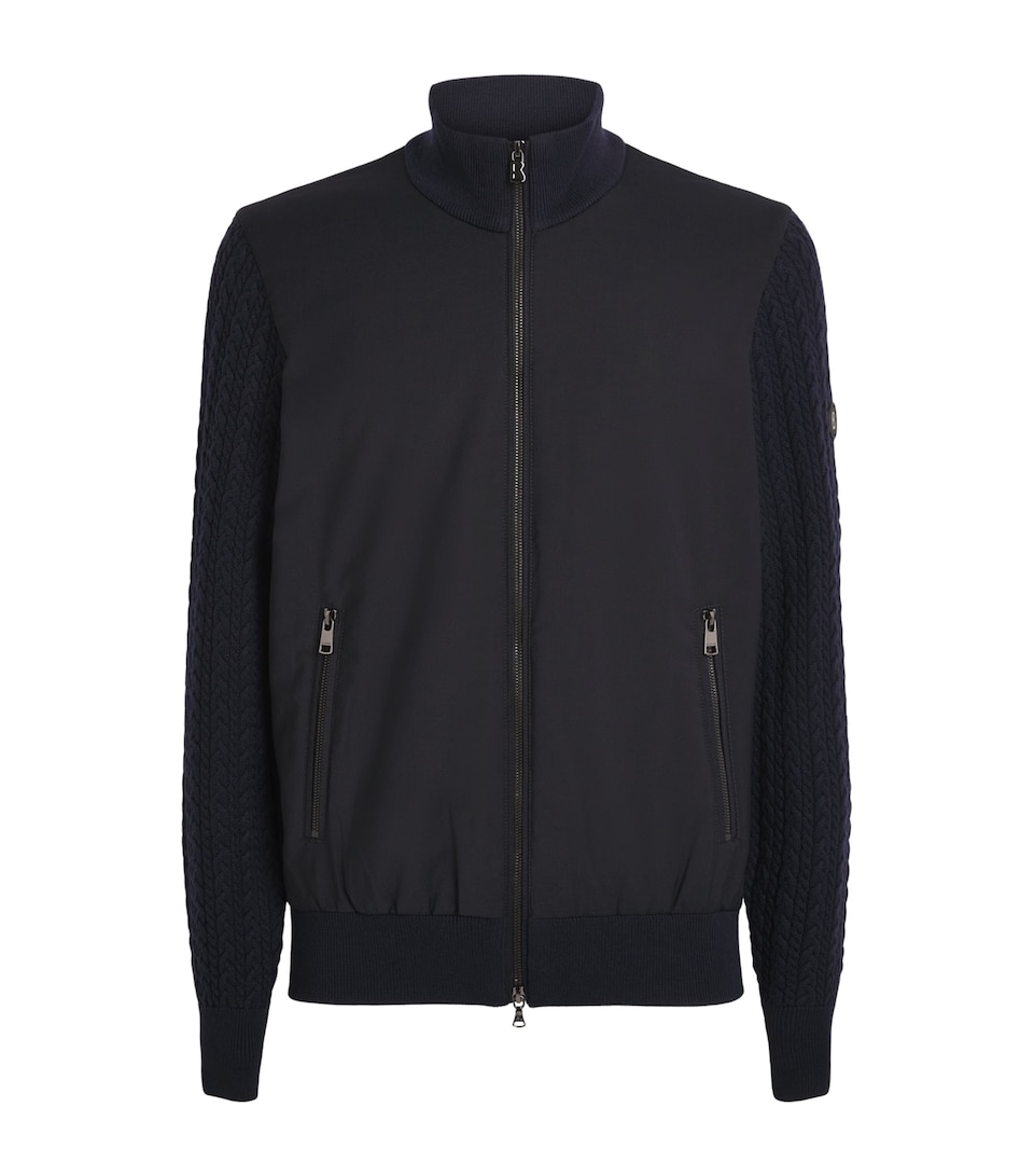 Bogner Mens Virgin Wool Zisco Hybrid Jacket Navy
