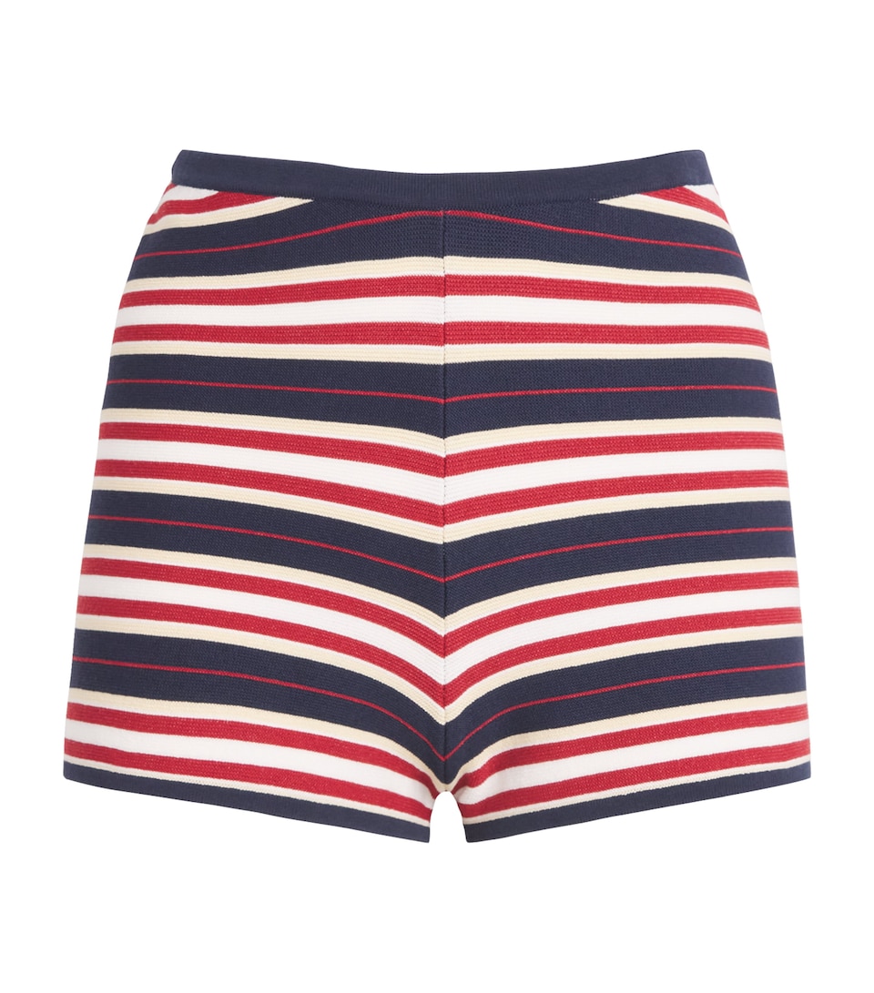 Faithfull The Brand Womens Knitted Playa Shorts Cila Stripe Navy