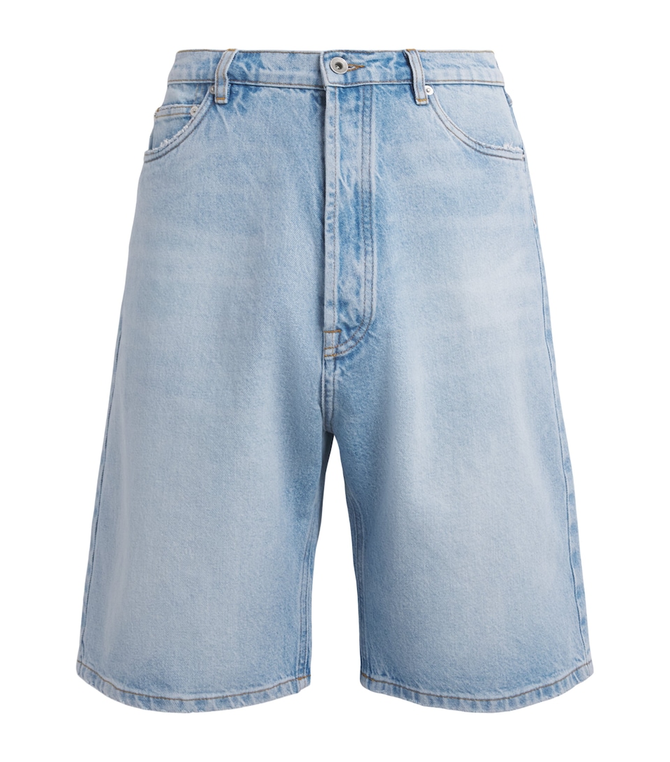 Studio Nicholson Mens Marylebone Wide-Leg Denim Shorts Bleached Wash
