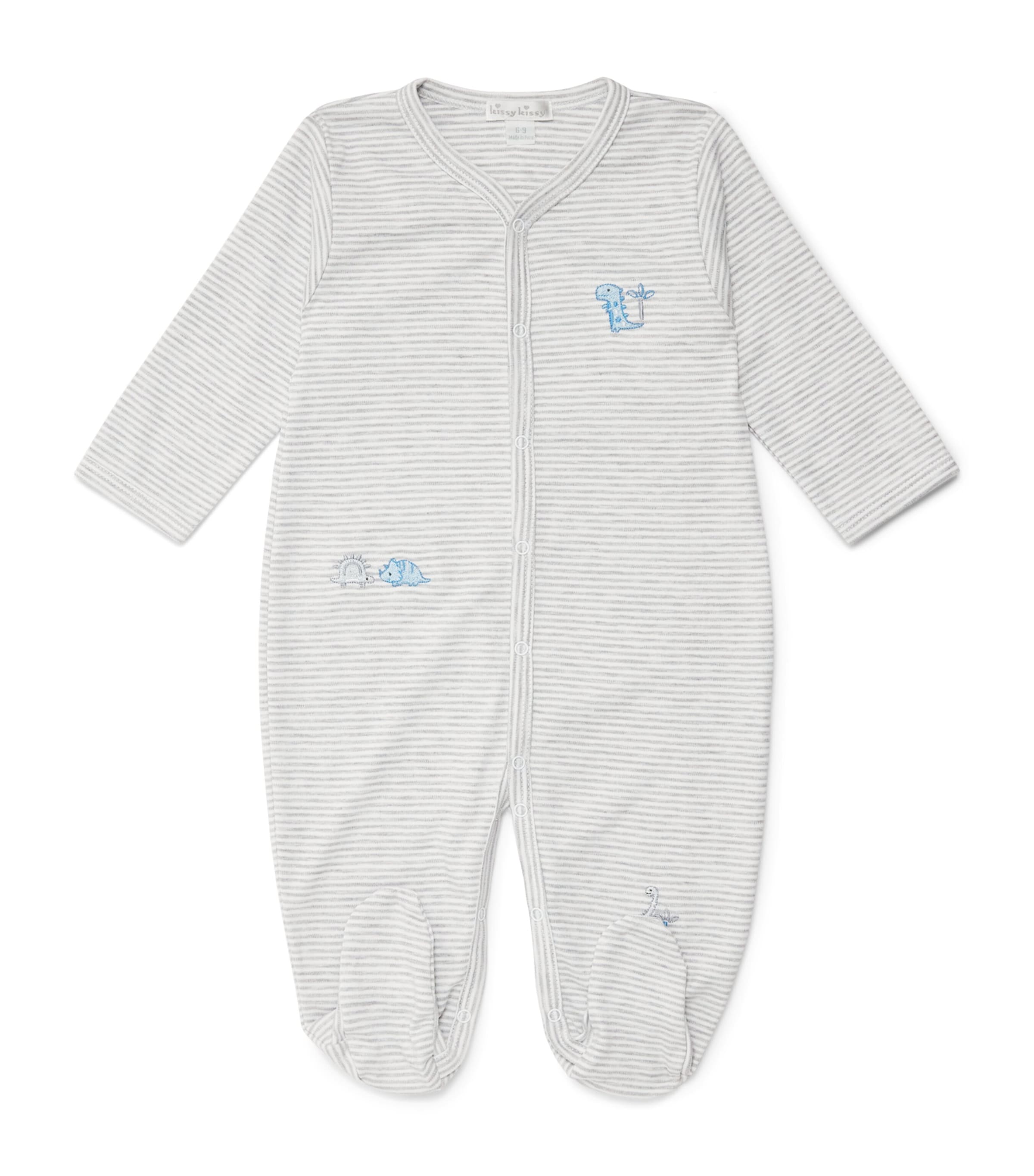 Kissy Kissy Pima Cotton Dinosaur Territory All-In-One (0-9 Months) Grey